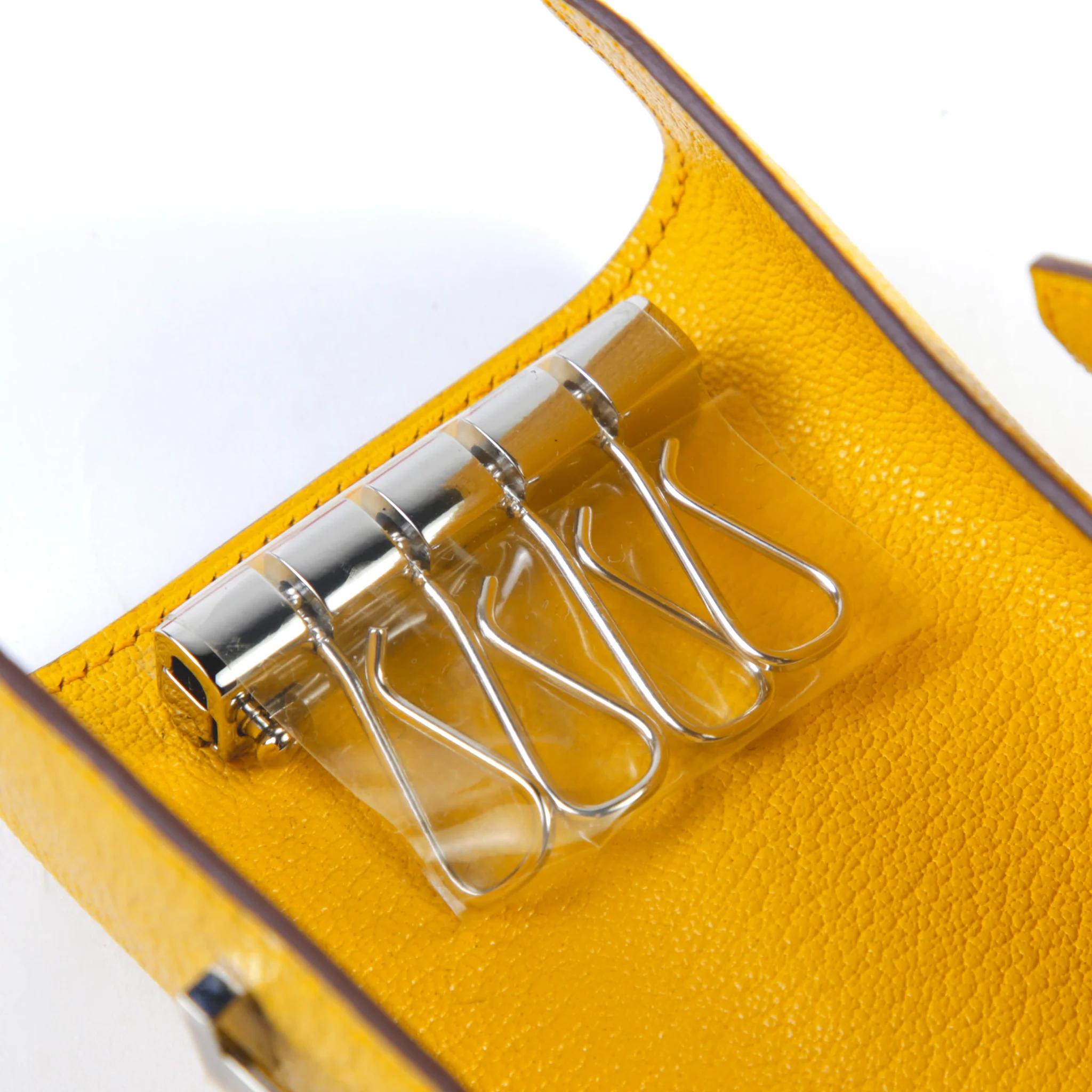 Unused ( Rank NS ) HERMÈS Bearn key case Sun (B4) Chevre Palladium hardware B (2023) - 7