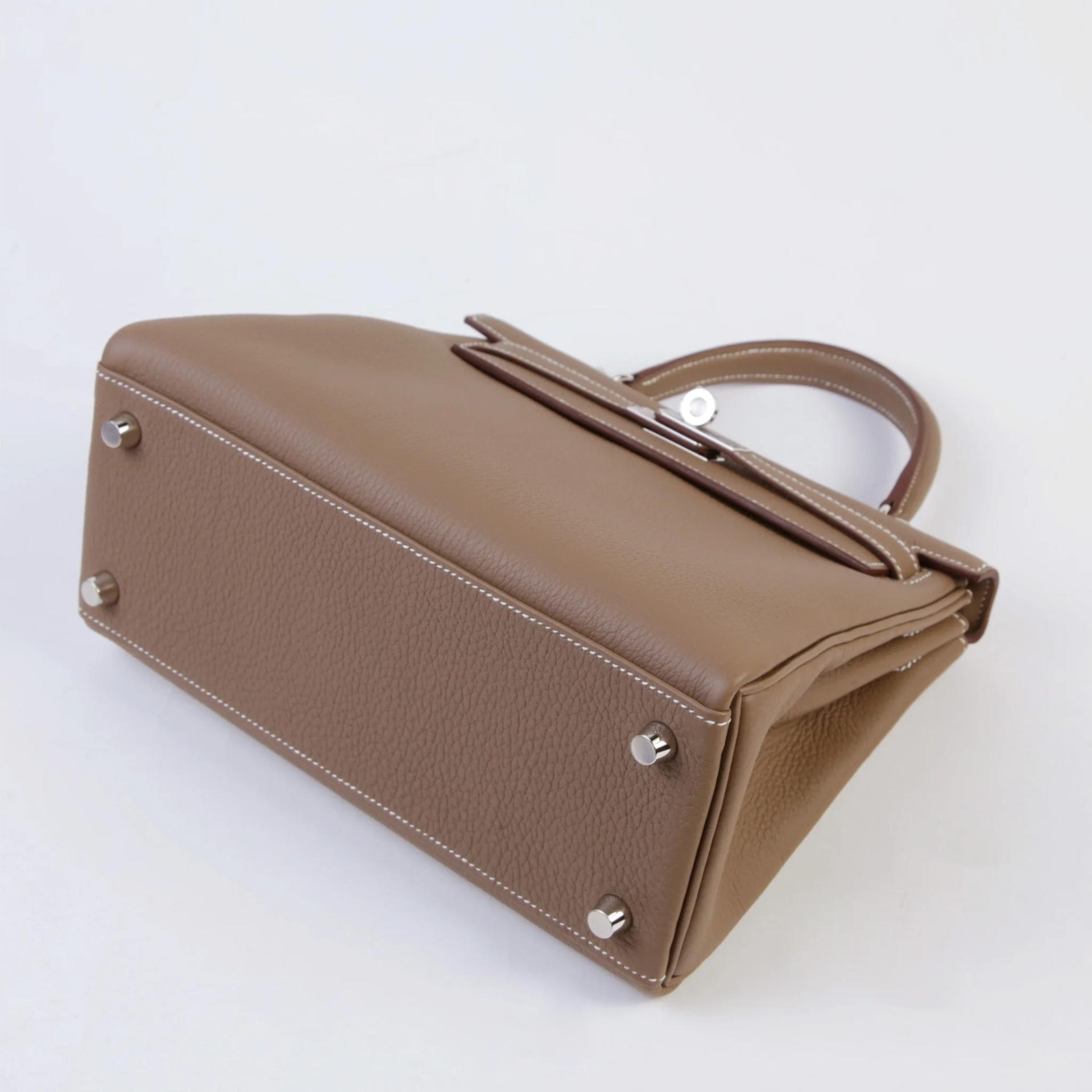 Brand New ( Rank N ) HERMÈS Kelly 25 Etoupe (18) Togo Palladium hardware G (2026) - 5