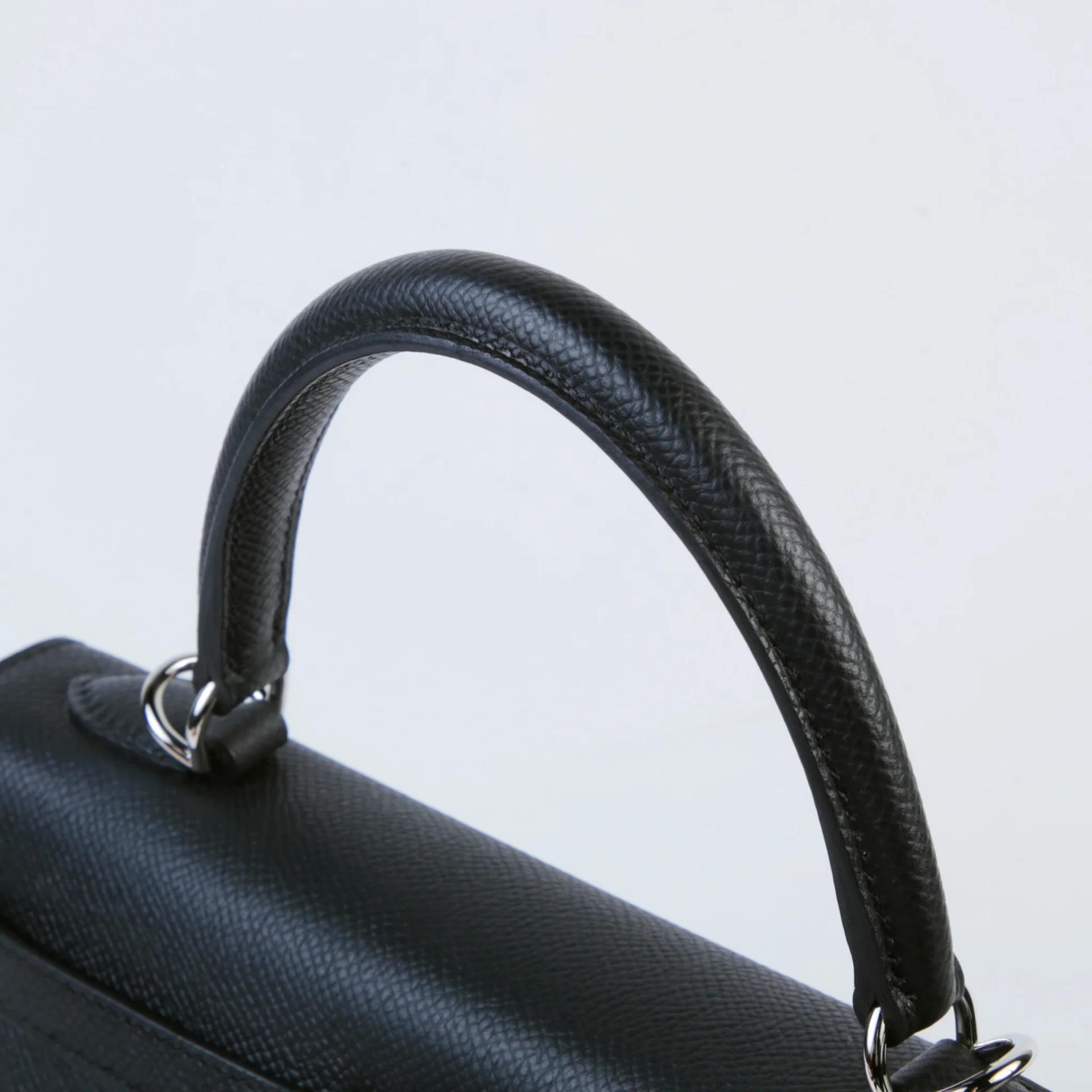 Excellent ( Rank SA ) HERMÈS Kelly 25 Sellier Noir (89) Epsom Palladium hardware K (2025) - 3