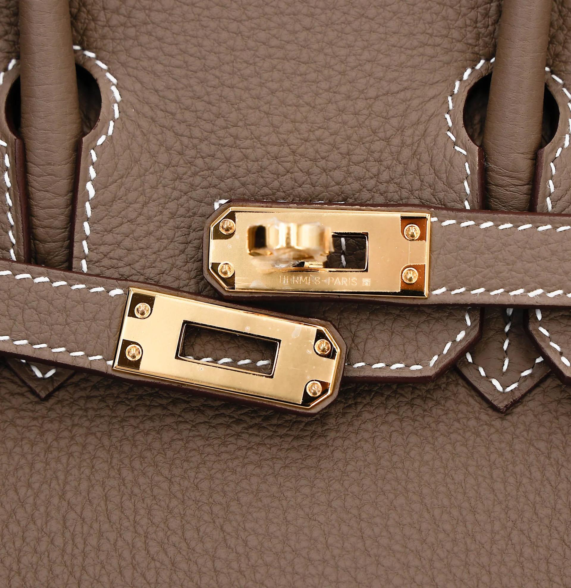 Brand New ( Rank N ) HERMÈS Birkin 25 Etoupe (18) Togo Gold hardware G (2026) - 8