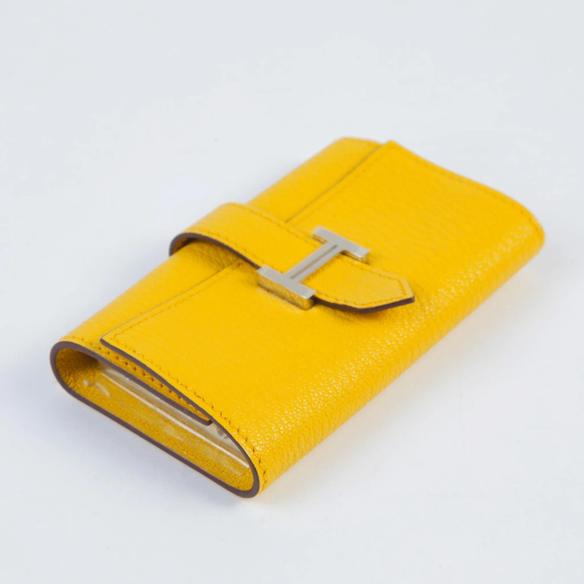 Unused ( Rank NS ) HERMÈS Bearn key case Sun (B4) Chevre Palladium hardware B (2023) - 3