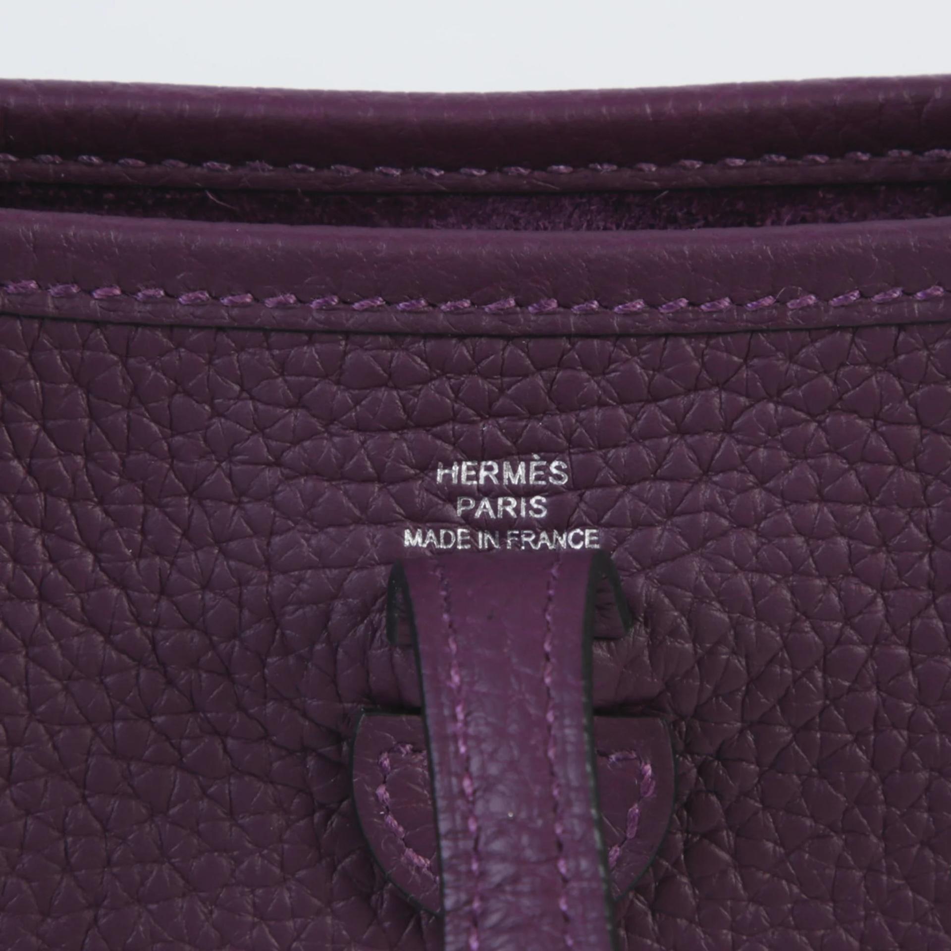 ランク NS 未使用品 HERMÈS エルメス エブリンTPM バンドリエール112cm カシス (N5) トリヨン シルバー金具 W刻印 (2024) - 8