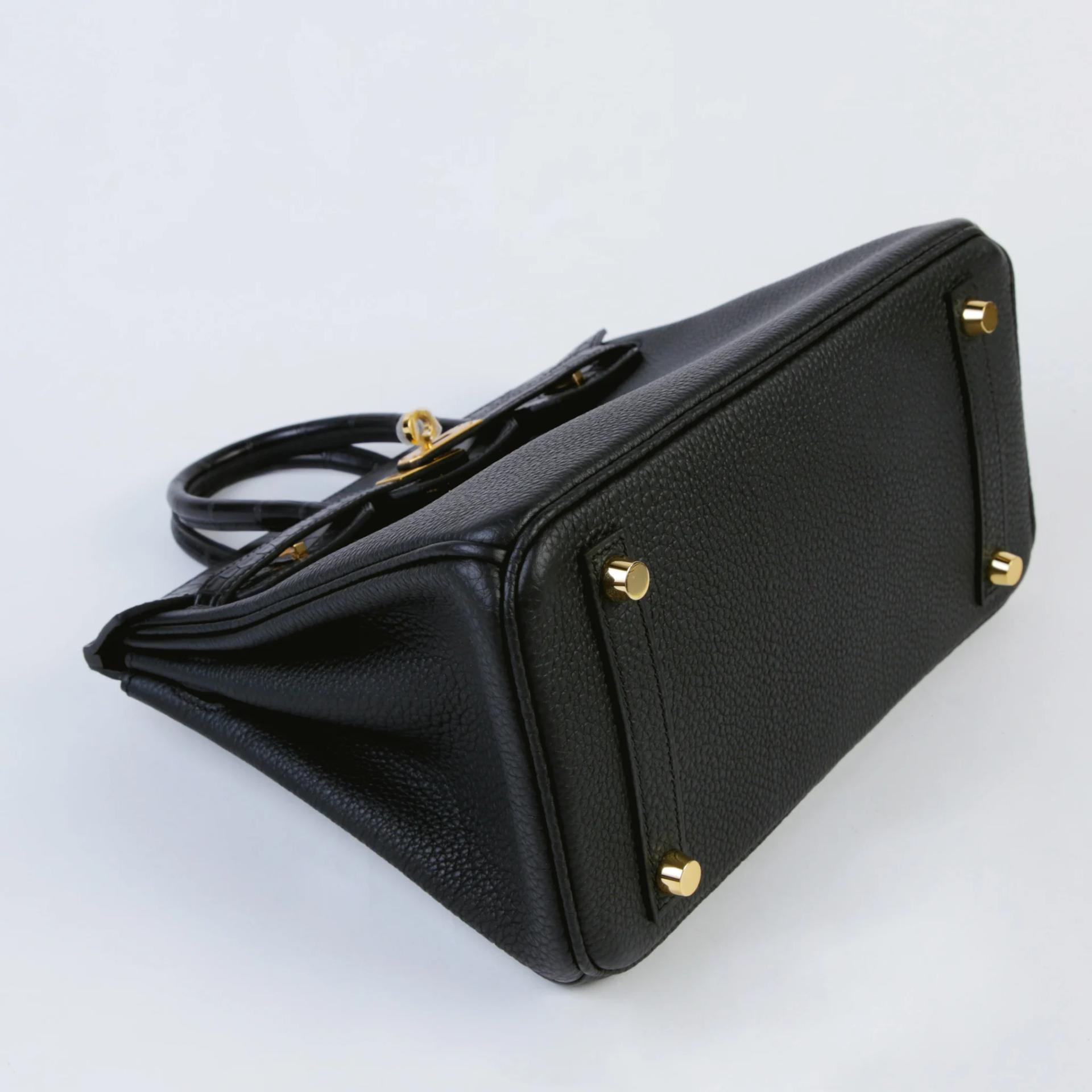 Brand New ( Rank N ) HERMÈS Birkin 25 Touch Noir (89) Matte Alligator Togo Gold hardware K (2025) - 4