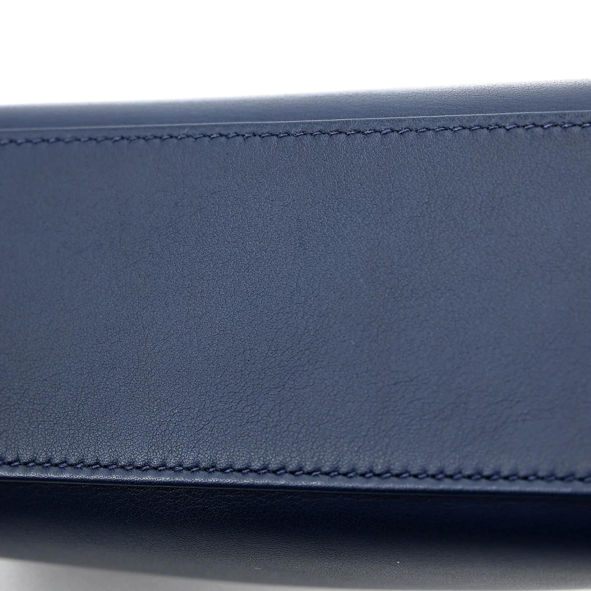 Very Good ( Rank A) HERMÈS Kelly Pochette Bleu Saphir (73) Swift Gold hardware Y (2020) - 9