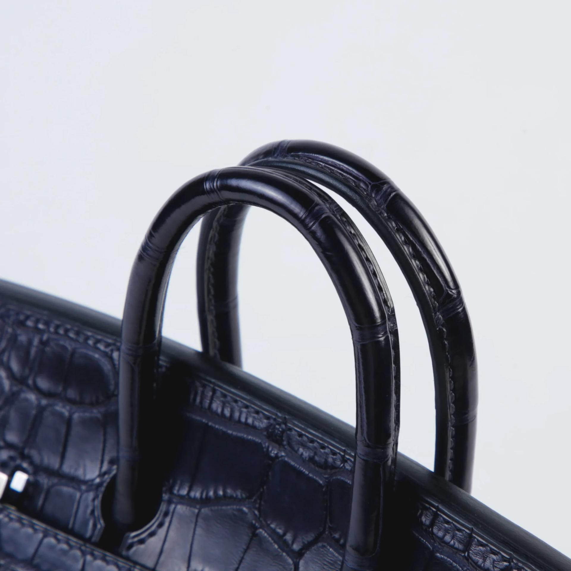 Excellent ( Rank SA ) HERMÈS Limited Edition Birkin Faubourg 20 Sellier Deep Blue (S4) Blue Marine (78) Madame Matte Alligator Palladium hardware D (2019) - 3