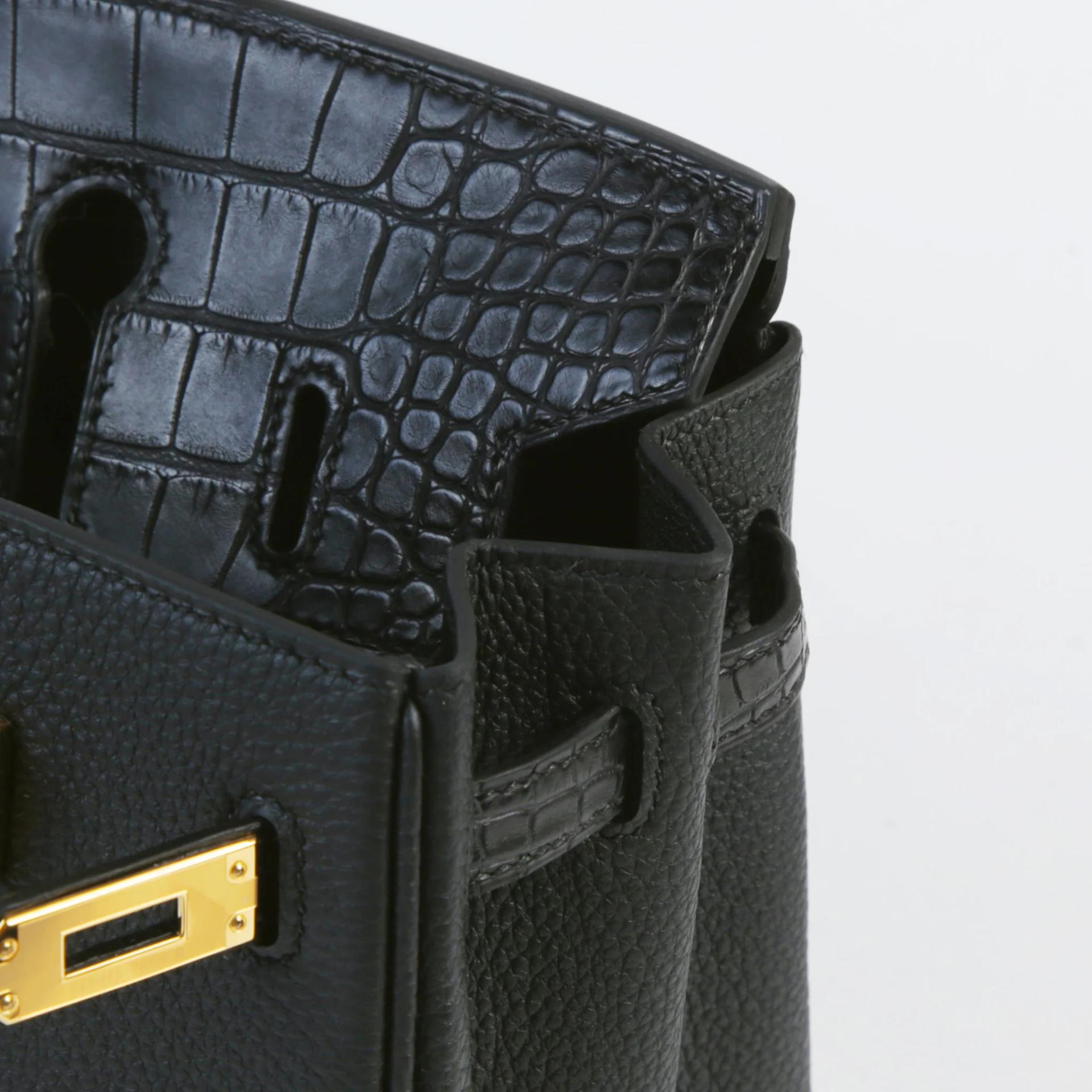 Brand New ( Rank N ) HERMÈS Birkin 25 Touch Noir (89) Matte Alligator Togo Gold hardware K (2025) - 11
