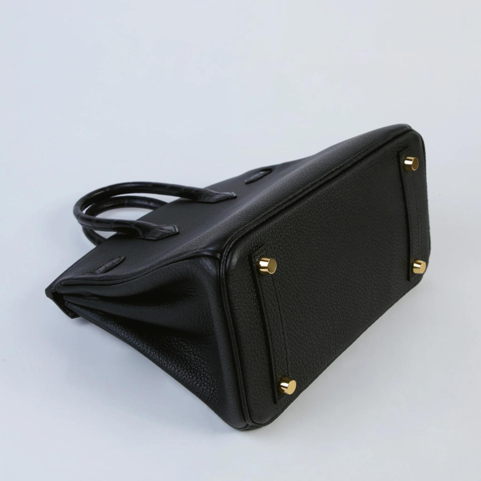 Brand New ( Rank N ) HERMÈS Birkin 25 Touch Noir (89) Matte Alligator Togo Gold hardware K (2025) - 6