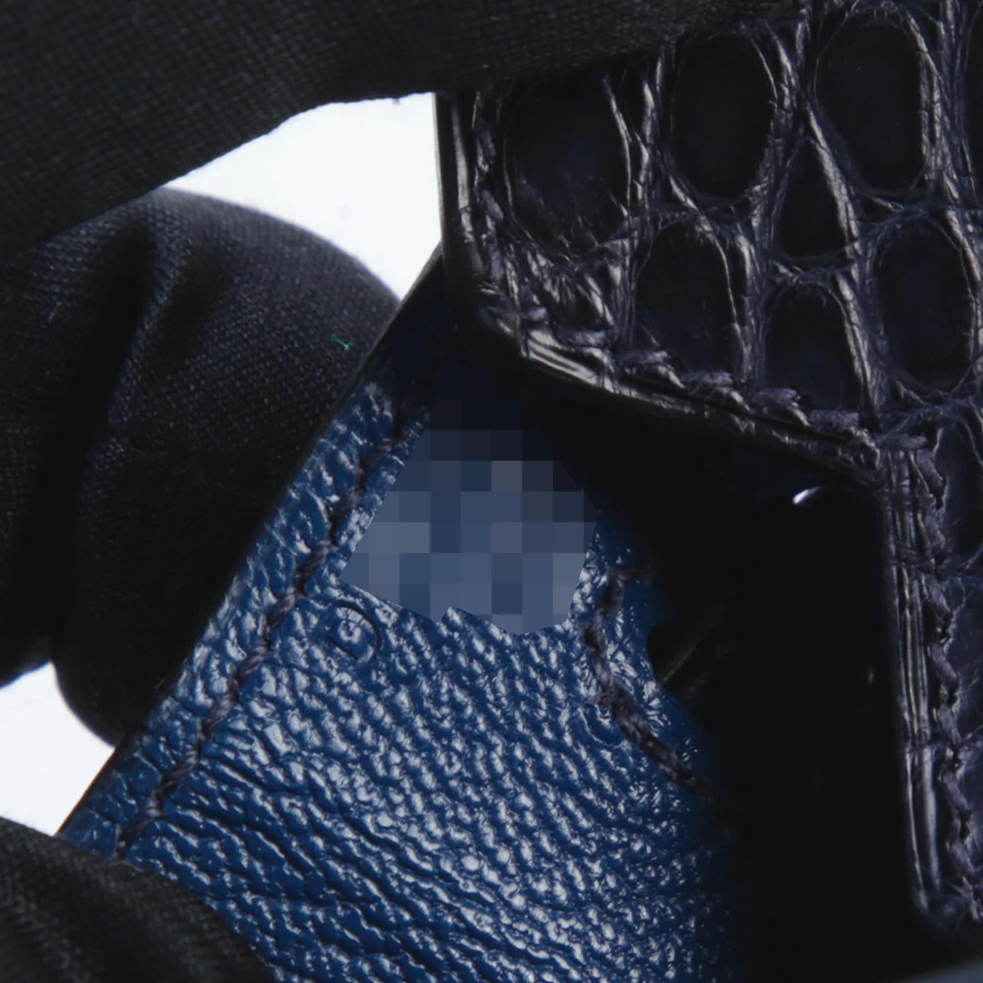 Excellent ( Rank SA ) HERMÈS Limited Edition Birkin Faubourg 20 Sellier Deep Blue (S4) Blue Marine (78) Madame Matte Alligator Palladium hardware D (2019) - 14