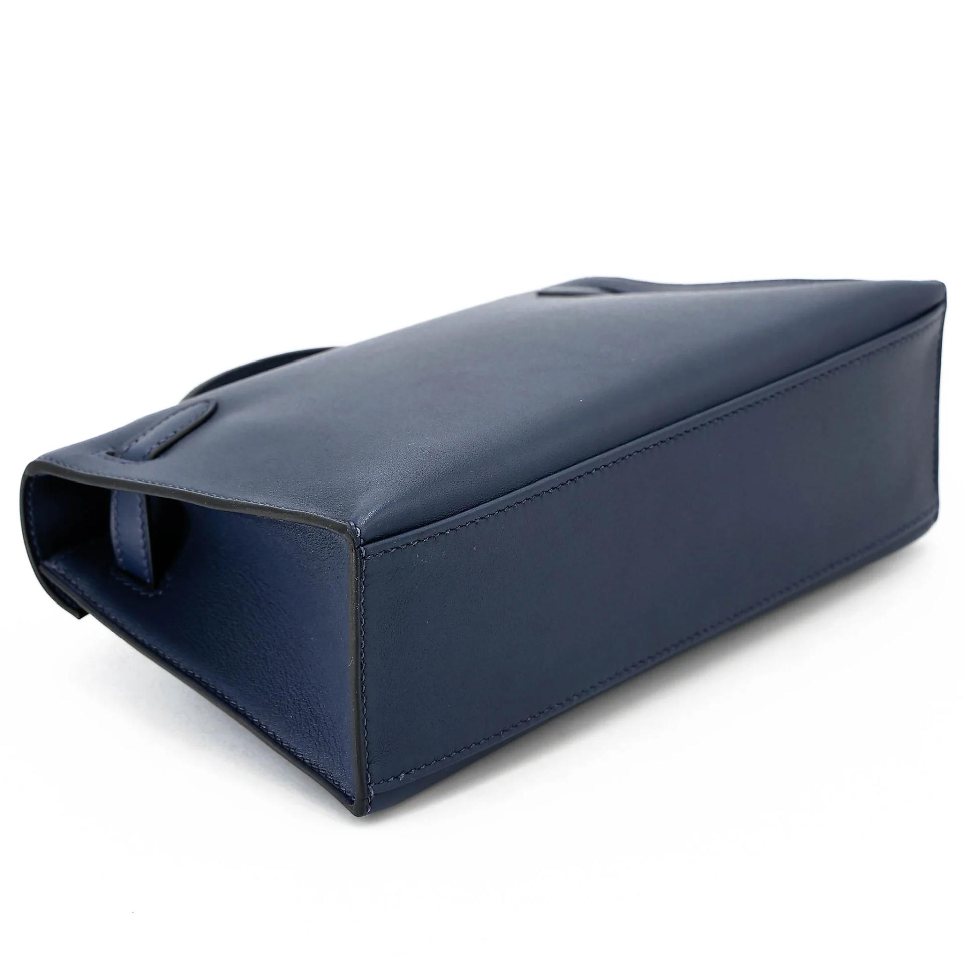 Very Good ( Rank A) HERMÈS Kelly Pochette Bleu Saphir (73) Swift Gold hardware Y (2020) - 7