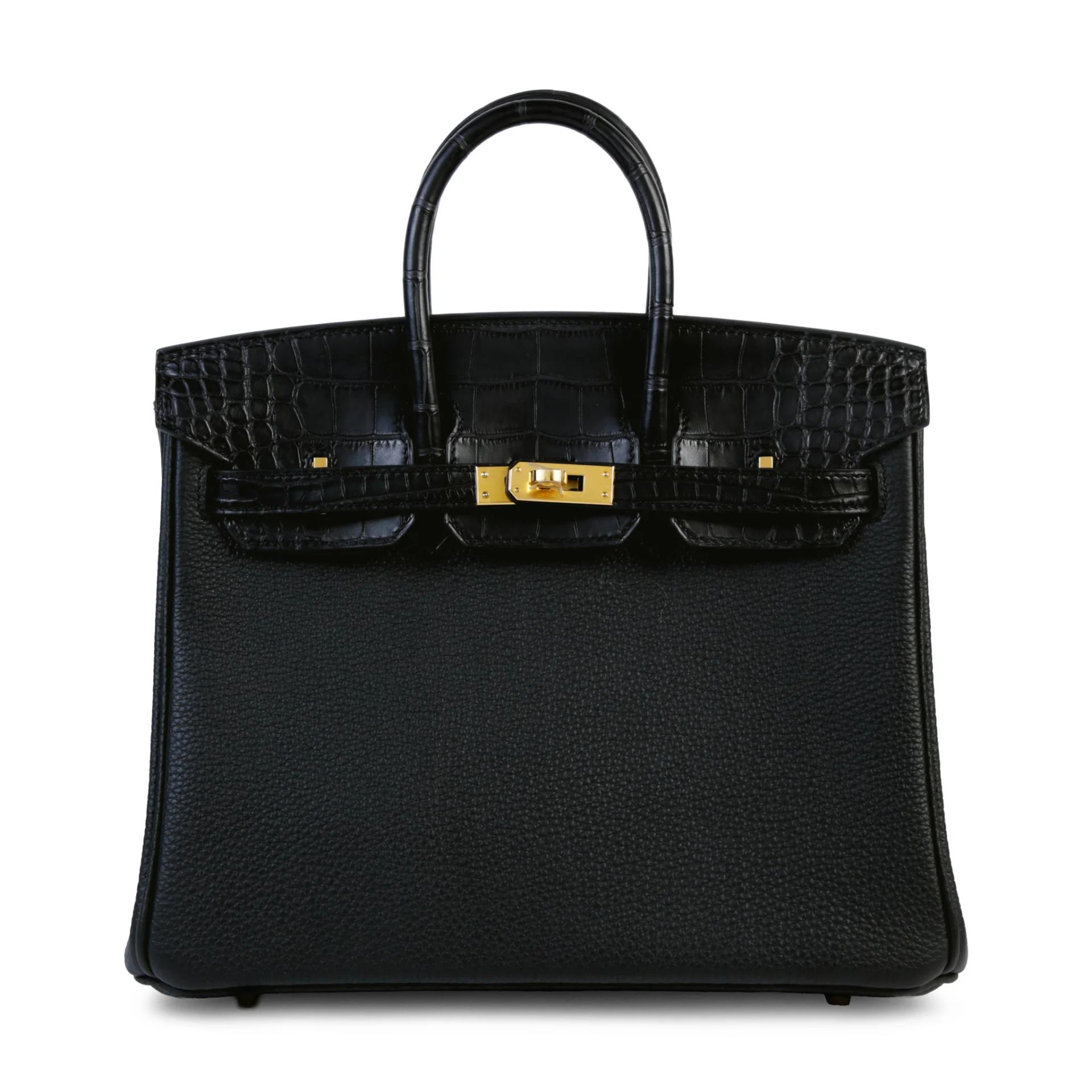 Brand New ( Rank N ) HERMÈS Birkin 25 Touch Noir (89) Matte Alligator Togo Gold hardware K (2025) - 1