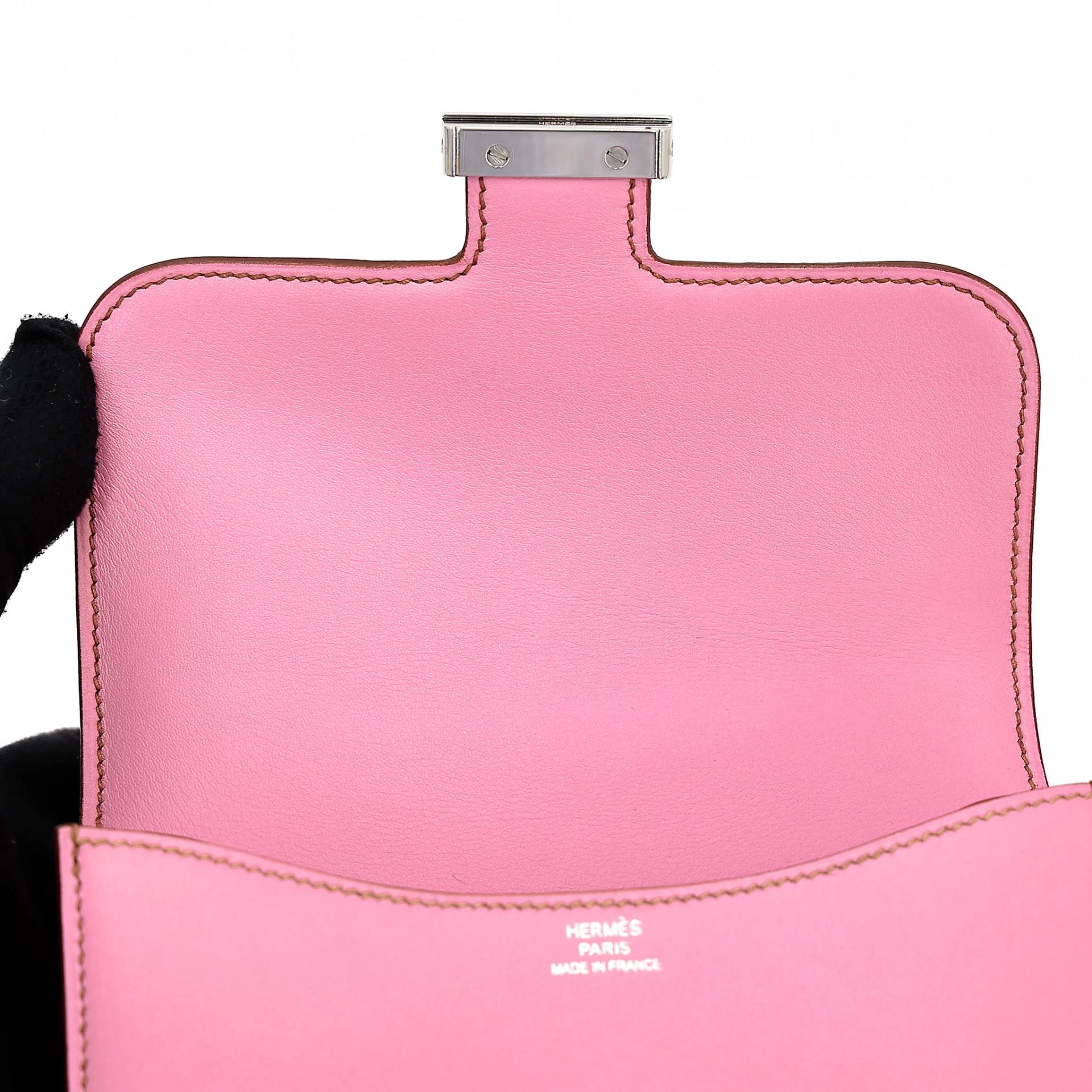 Very Good ( Rank A) HERMÈS Micro Constance Pink (5P) Swift Palladium hardware Square N (2010) - 14