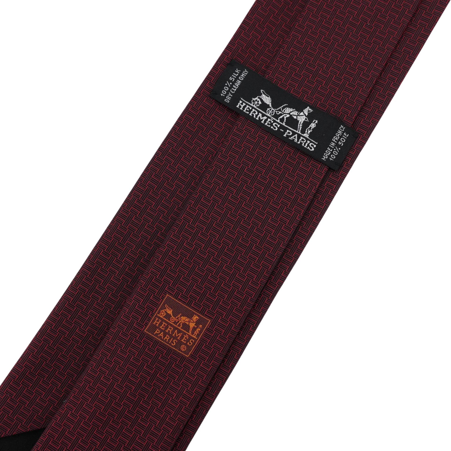 Unused ( Rank NS ) HERMÈS Neckties Burgundy Red Silk - 4