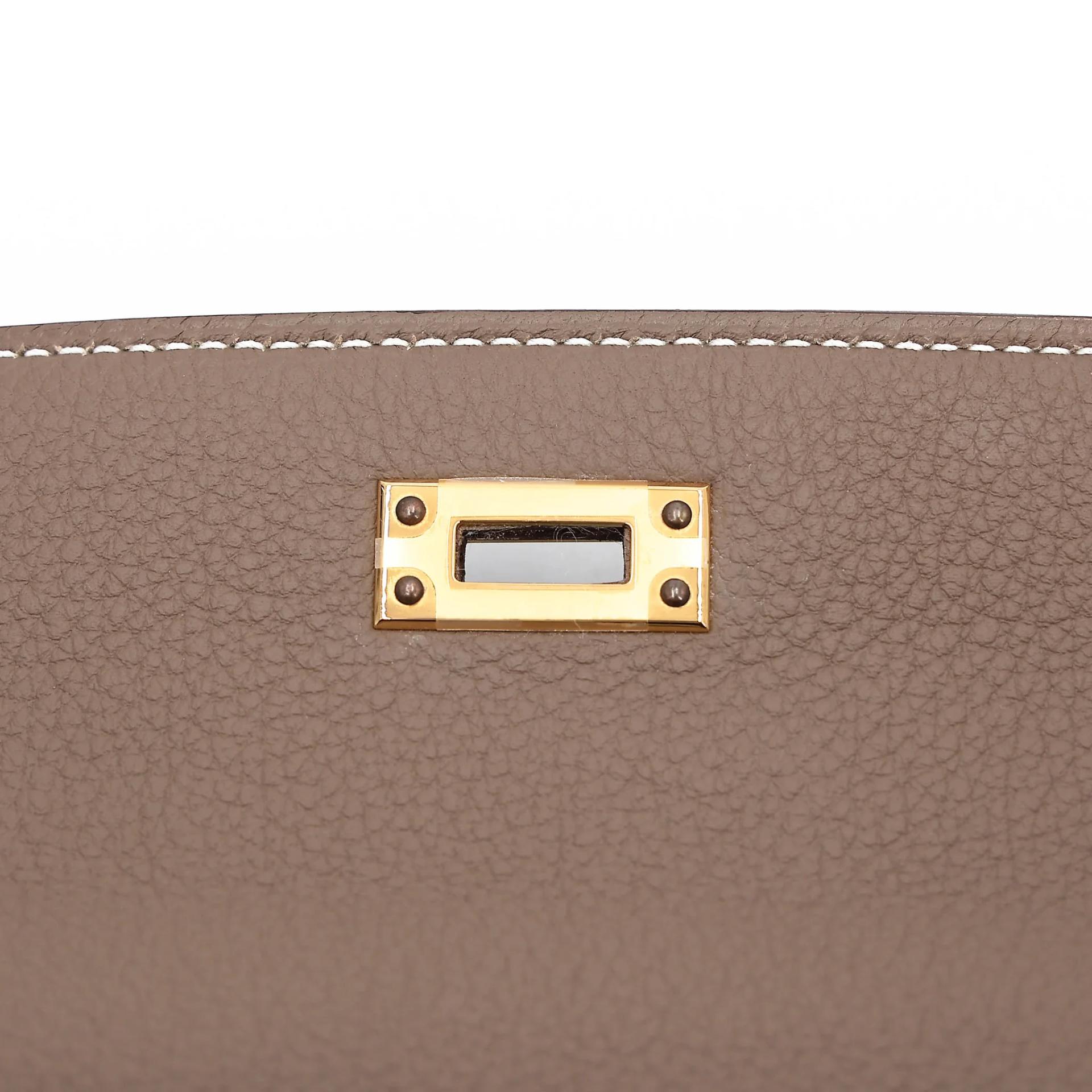 Brand New ( Rank N ) HERMÈS Kelly 25 Etoupe (18) Togo Gold hardware K (2025) - 11