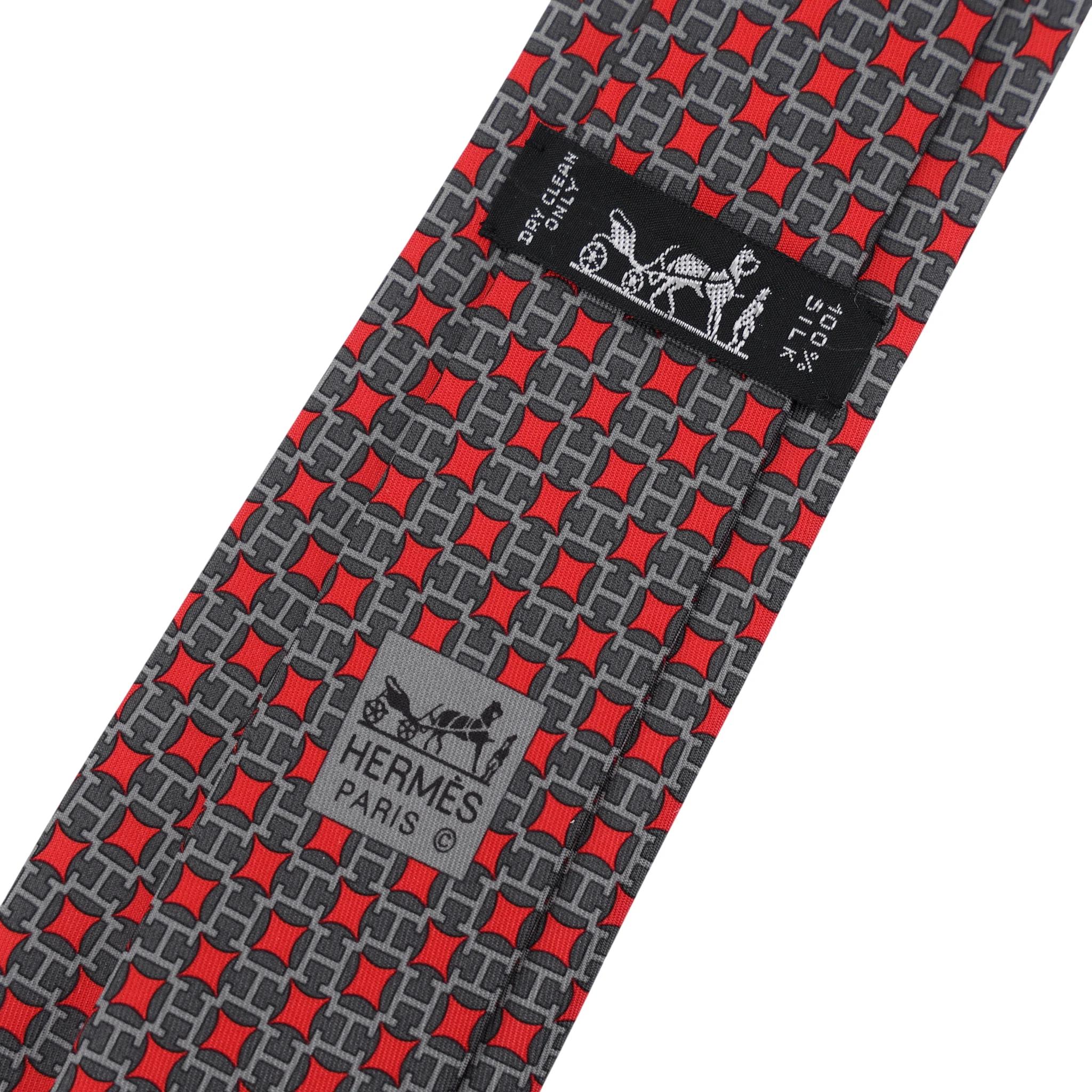 Unused ( Rank NS ) HERMÈS Neckties Red Silk - 4
