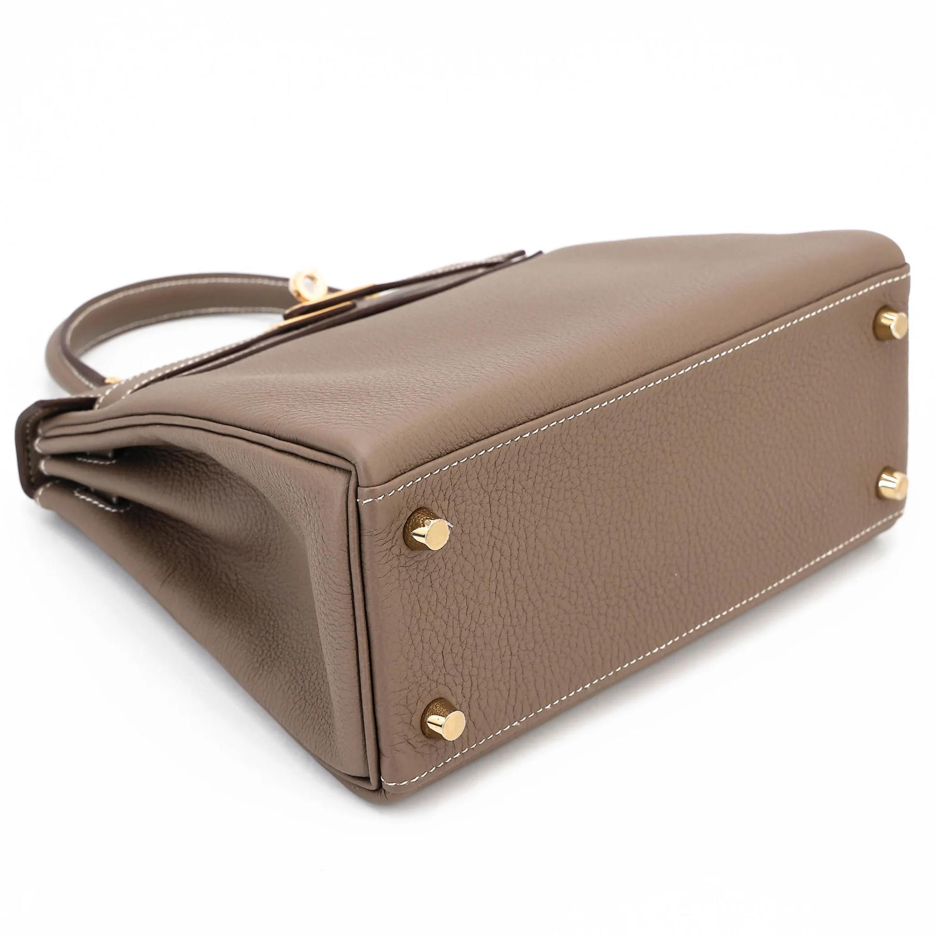 Brand New ( Rank N ) HERMÈS Kelly 25 Etoupe (18) Togo Gold hardware K (2025) - 5
