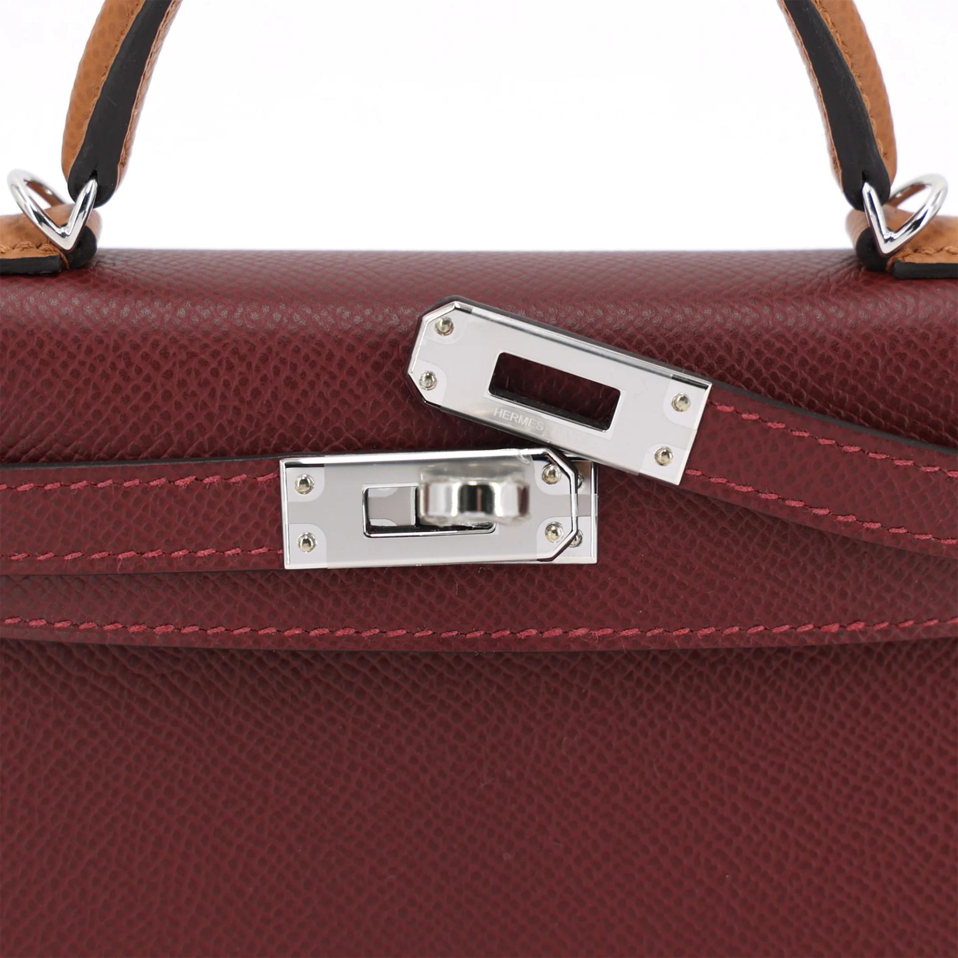 ランク N 新品 HERMÈS エルメス ミニケリー2 ベブラン（T3） ゴールド (37) ルージュアッシュ (55) エプソン シルバー金具 K刻印 (2025) - 8