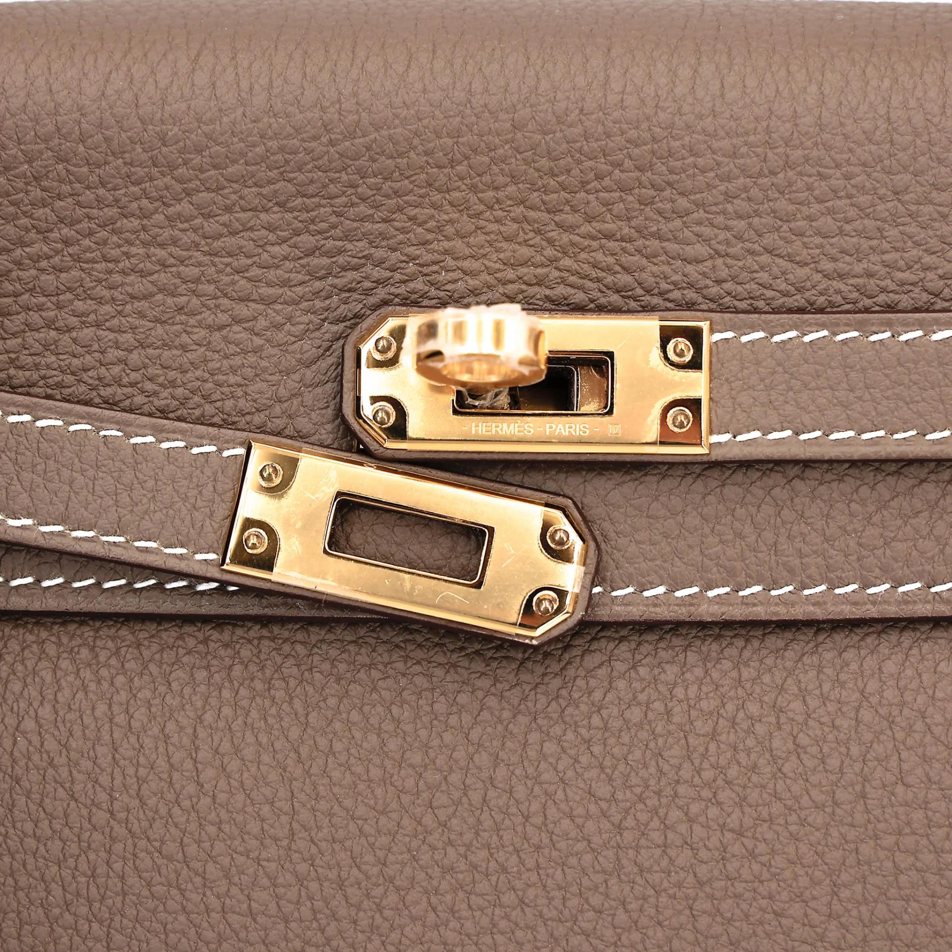 Brand New ( Rank N ) HERMÈS Kelly 25 Etoupe (18) Togo Gold hardware K (2025) - 8