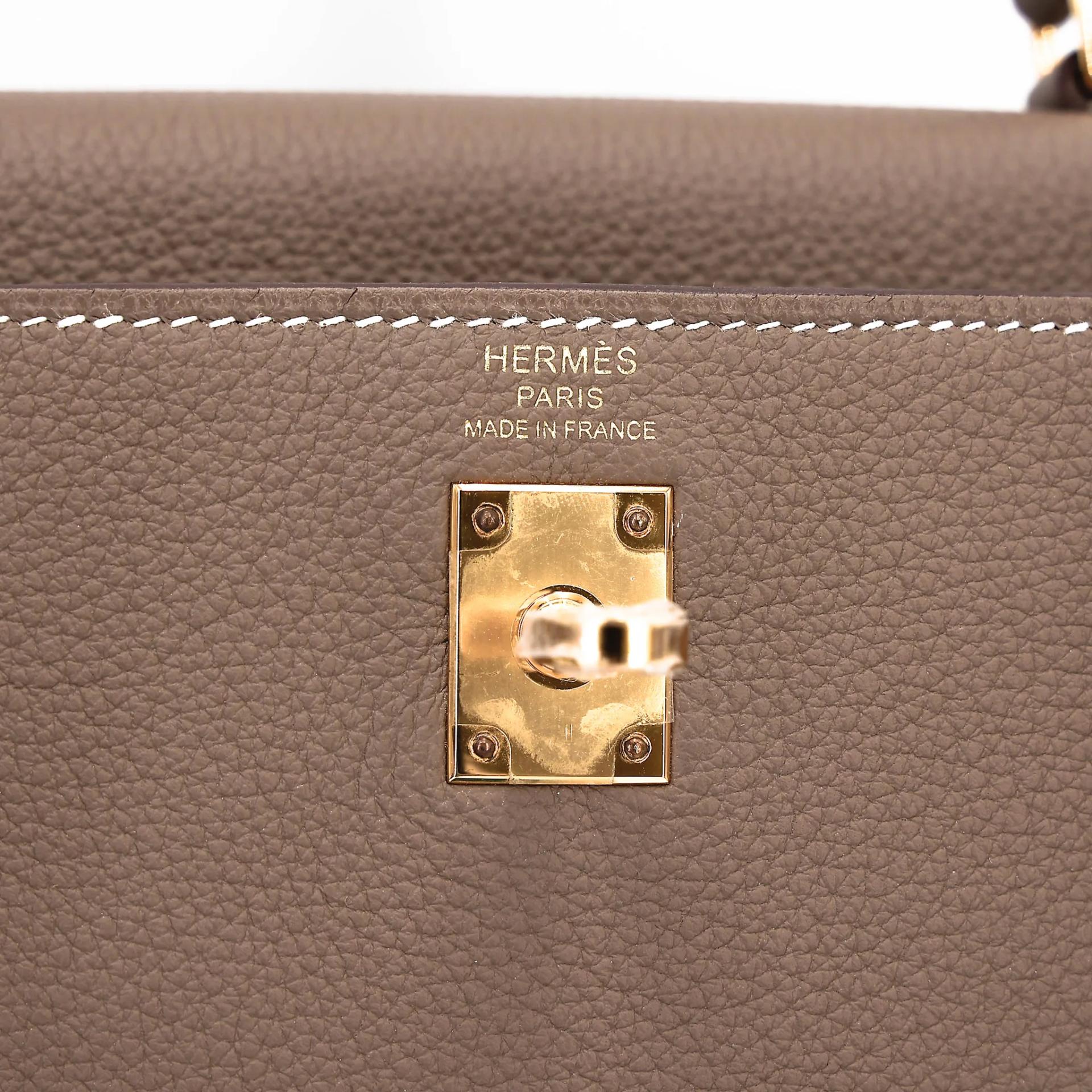 Brand New ( Rank N ) HERMÈS Kelly 25 Etoupe (18) Togo Gold hardware K (2025) - 13