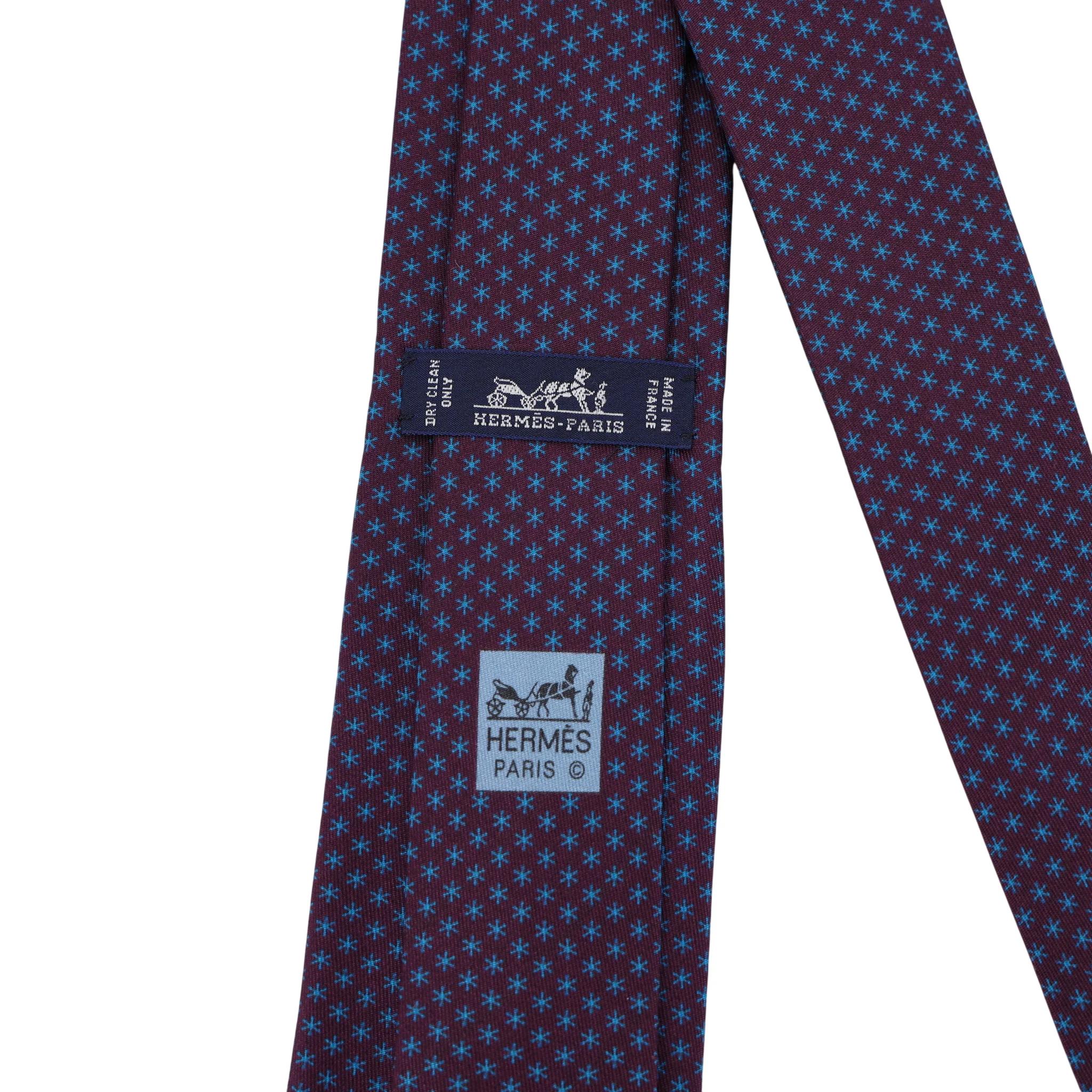 Unused ( Rank NS ) HERMÈS Neckties Burgundy Purple Silk - 4