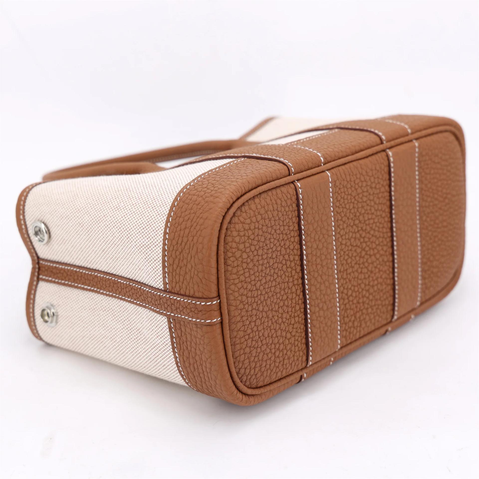 全新 HERMÈS 爱马仕 Neo Garden Party 23 花园 37 金棕色 Gold Toile H Viking帆布 Negonda皮 银扣 G刻 2026年 - 6