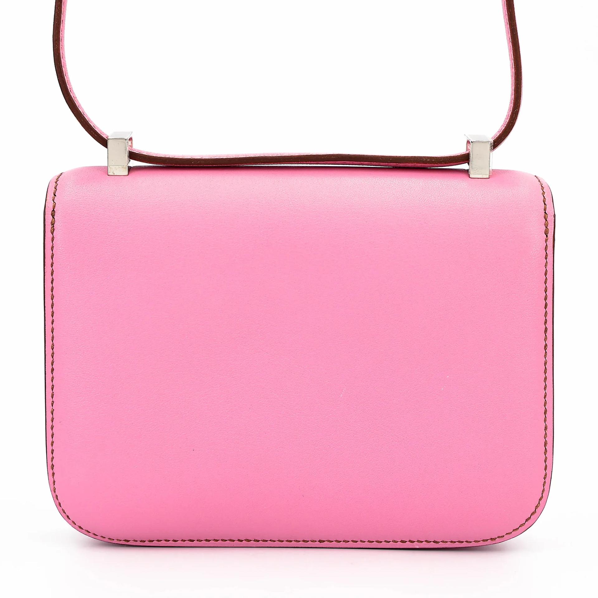 Very Good ( Rank A) HERMÈS Micro Constance Pink (5P) Swift Palladium hardware Square N (2010) - 2