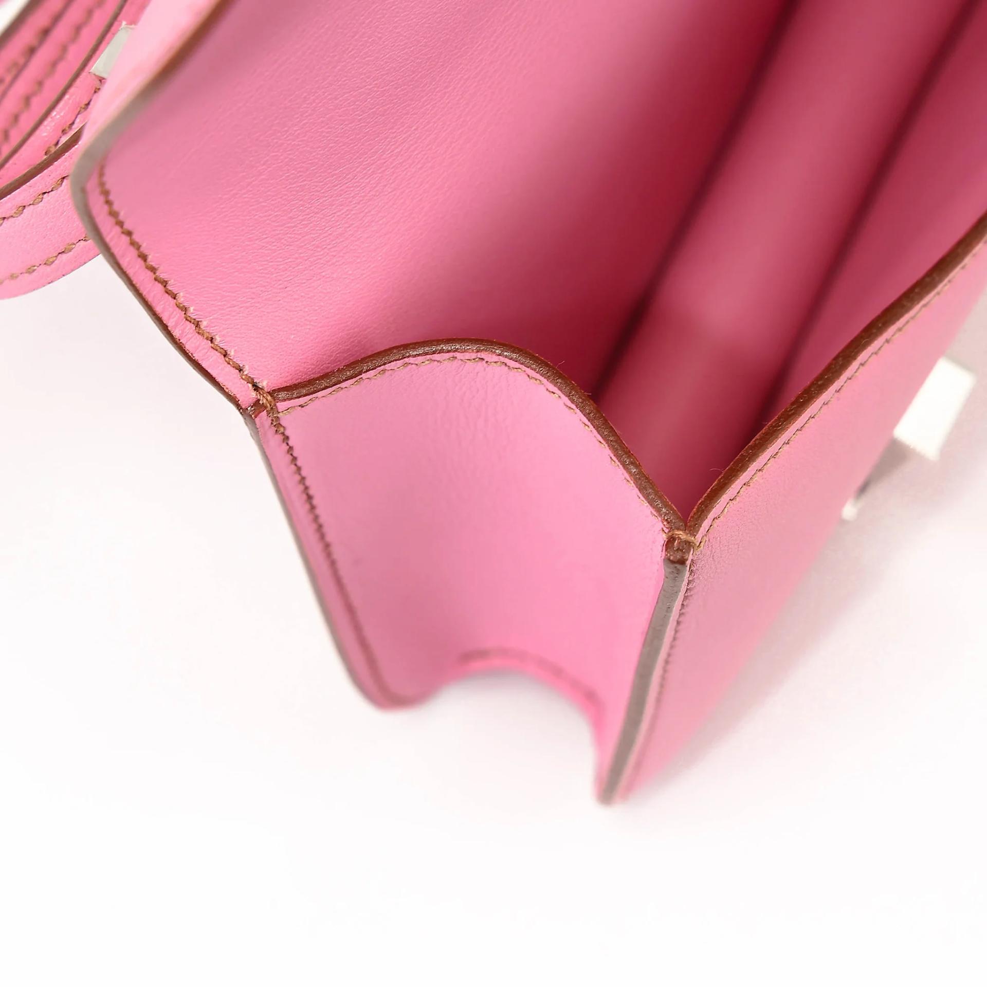 Very Good ( Rank A) HERMÈS Micro Constance Pink (5P) Swift Palladium hardware Square N (2010) - 19