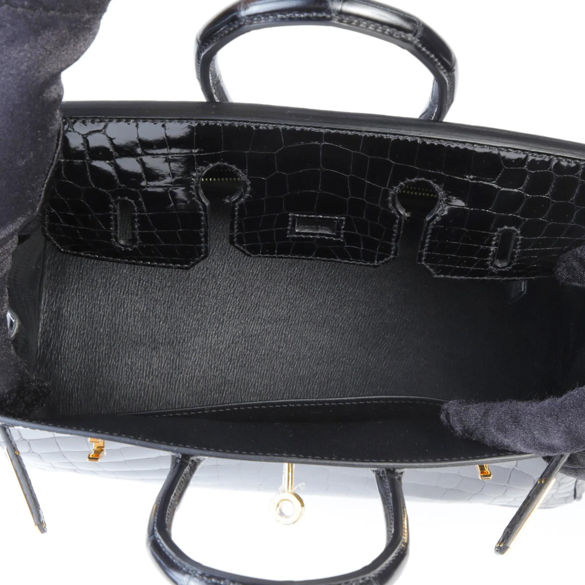 ランク N 新品 HERMÈS エルメス バーキン25 ブラック (89) クロコダイル ニロティカス リセ ゴールド金具 G刻印 (2026) - 8