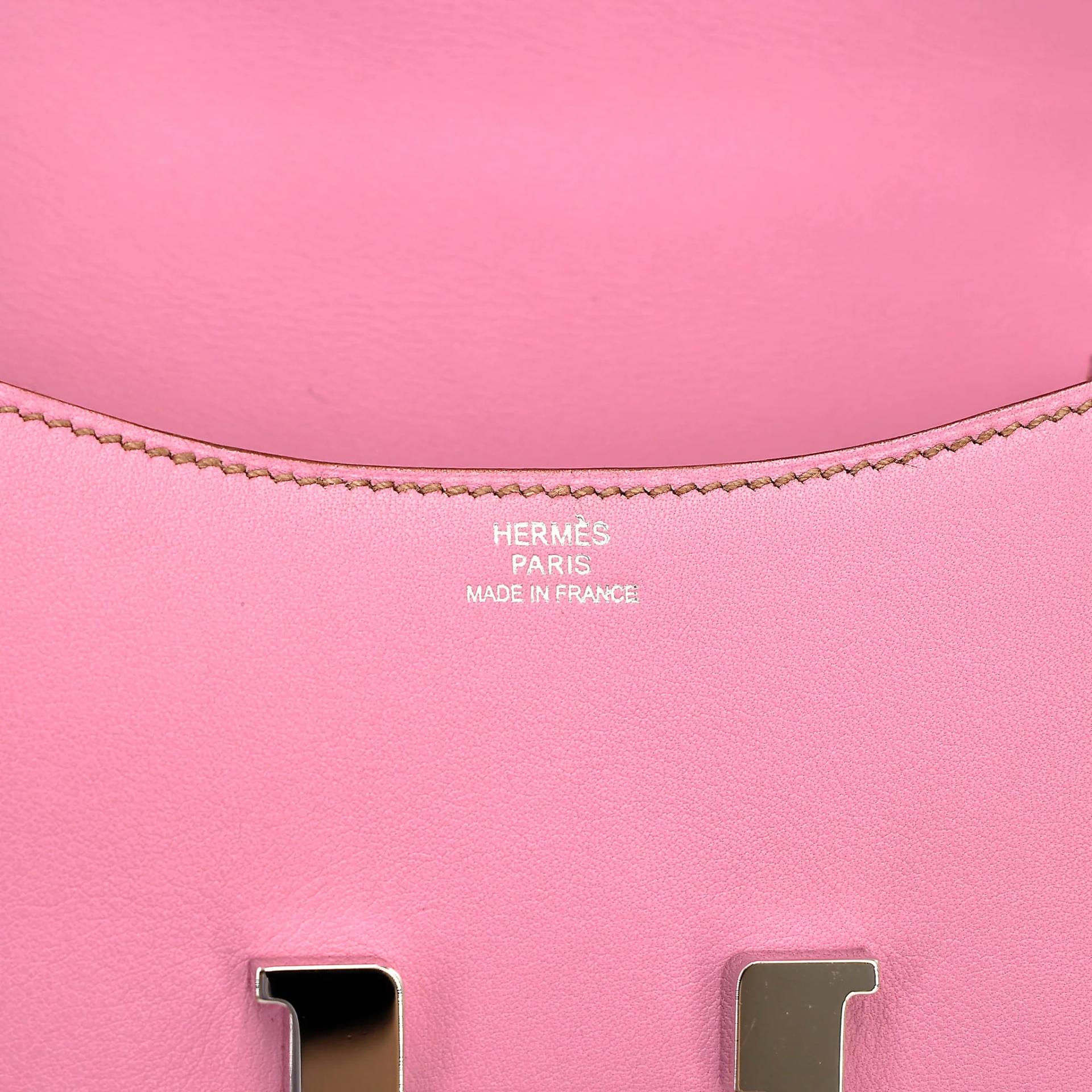 Very Good ( Rank A) HERMÈS Micro Constance Pink (5P) Swift Palladium hardware Square N (2010) - 15