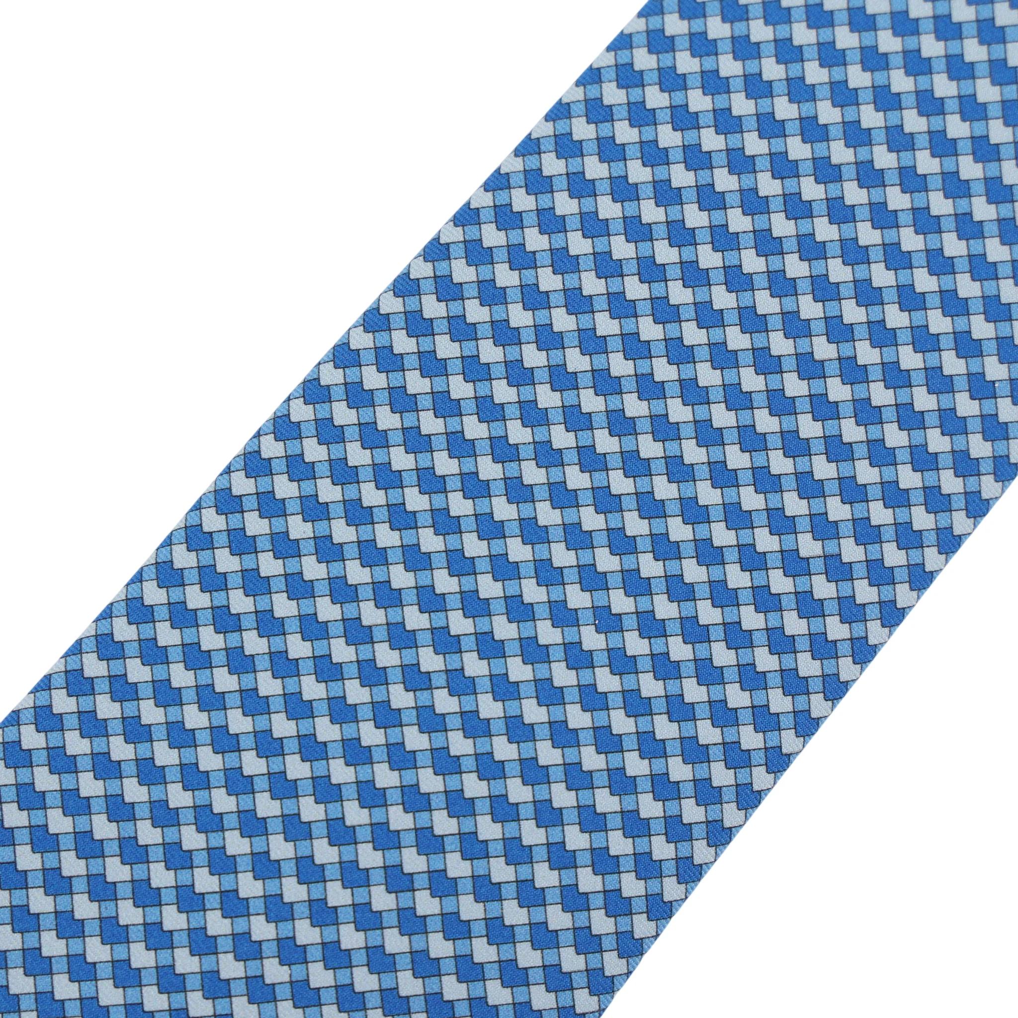 Unused ( Rank NS ) HERMÈS Neckties Blue White Silk - 4