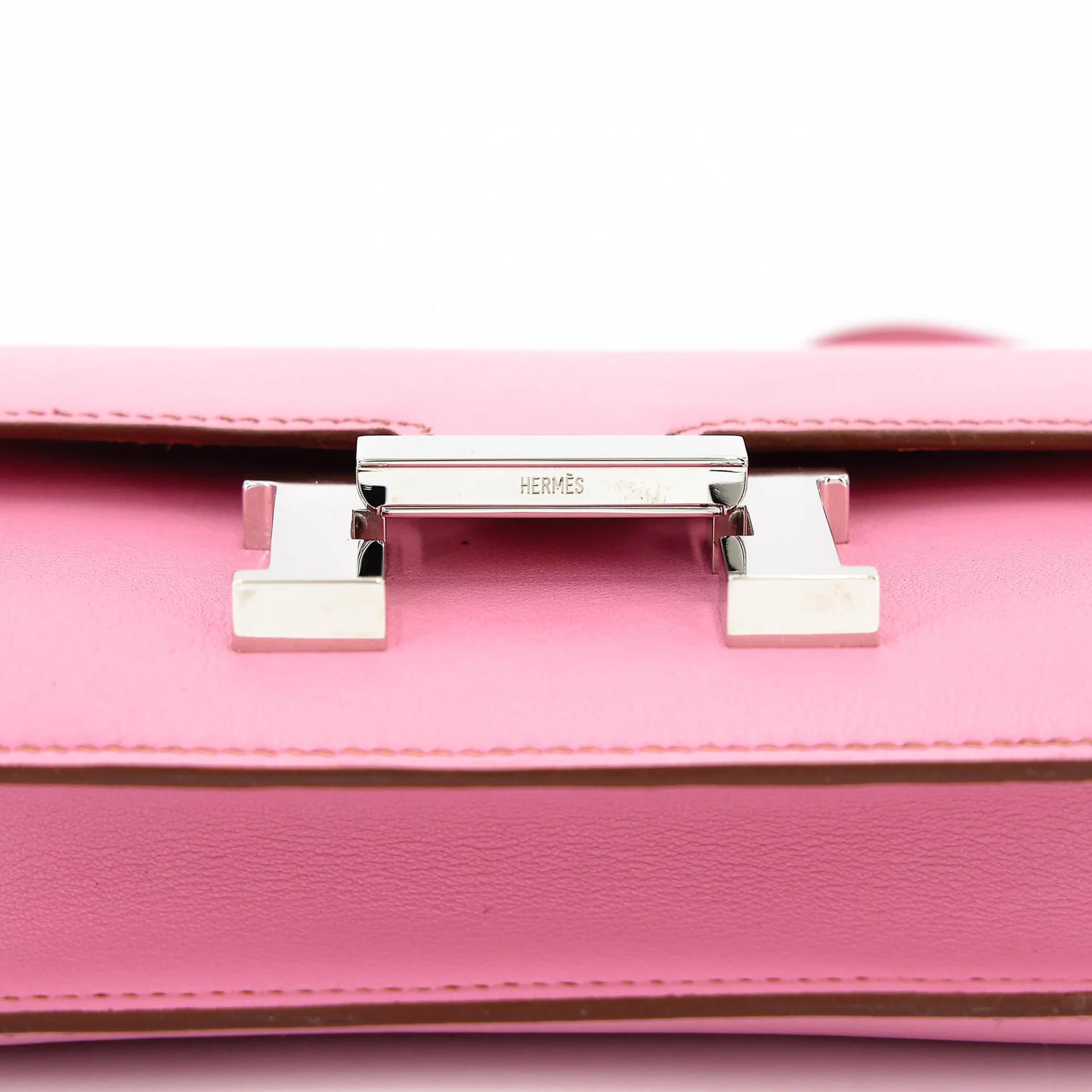 Very Good ( Rank A) HERMÈS Micro Constance Pink (5P) Swift Palladium hardware Square N (2010) - 12
