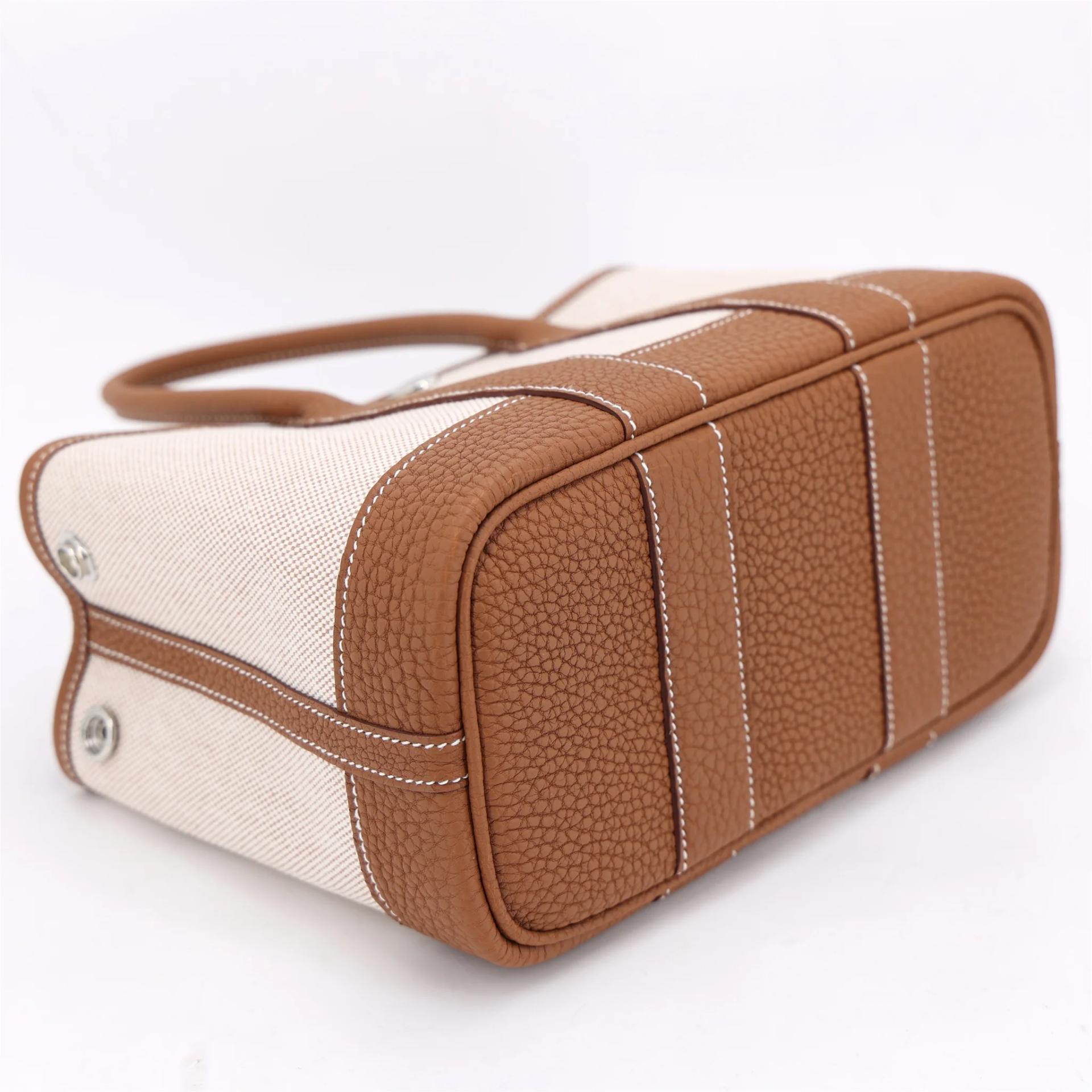 全新 HERMÈS 爱马仕 Neo Garden Party 23 花园 37 金棕色 Gold Toile H Viking帆布 Negonda皮 银扣 G刻 2026年 - 4