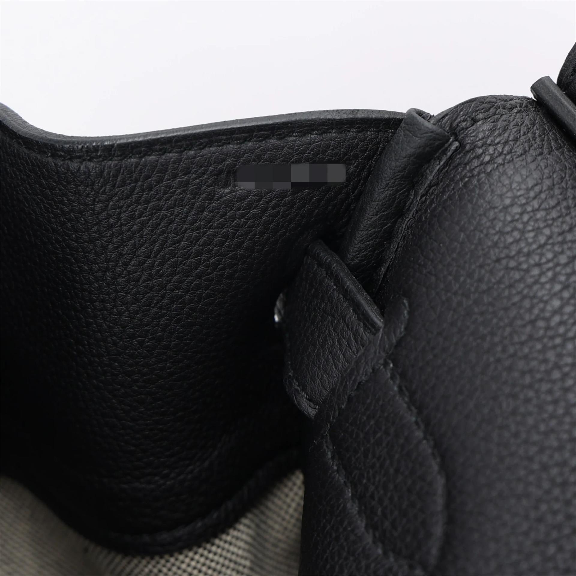 Excellent ( Rank SA ) HERMÈS Haut à Courroies HAC 40 Noir (89) Ecru Toile H canvas Togo Palladium hardware U (2022) - 19
