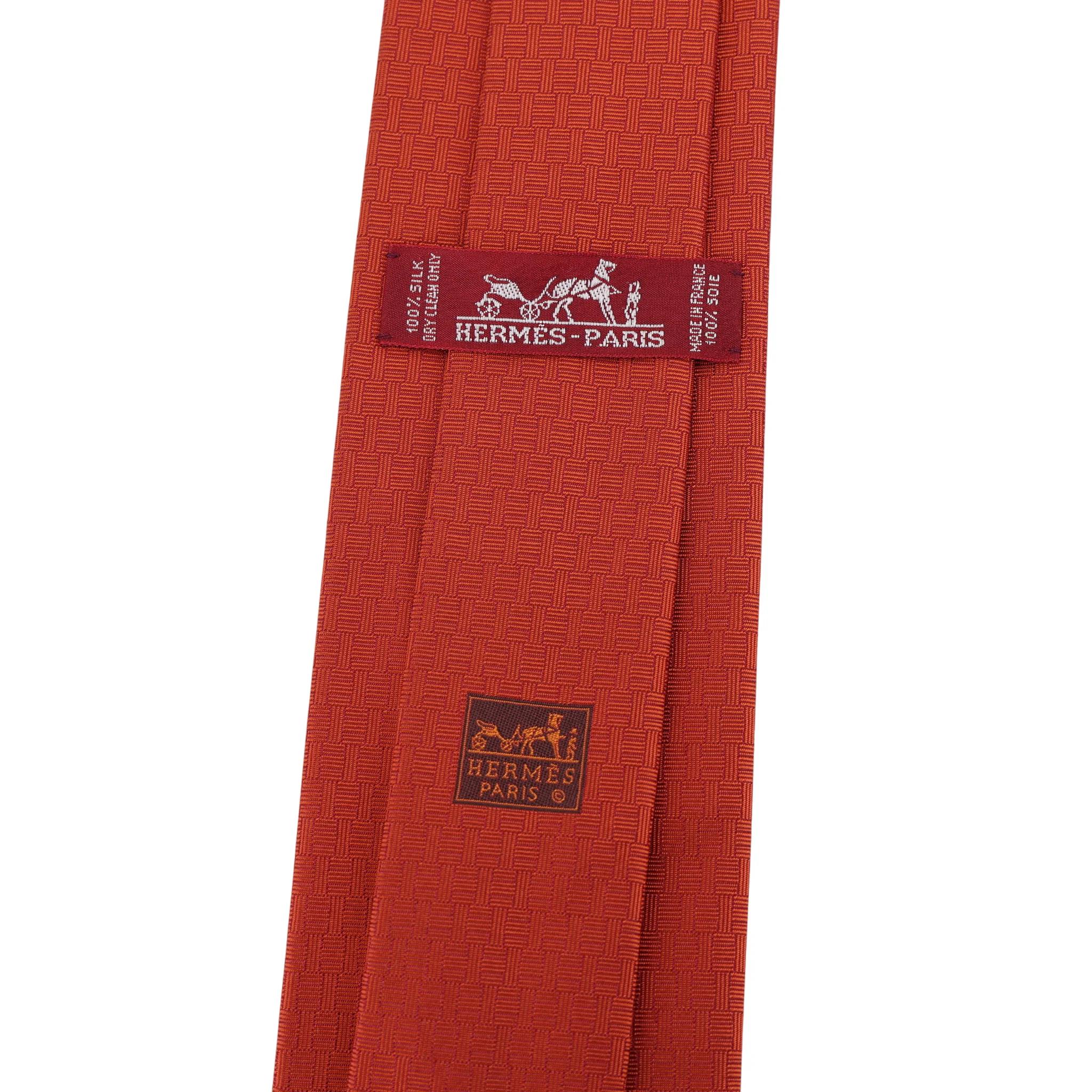 Unused ( Rank NS ) HERMÈS Neckties Red Silk - 4