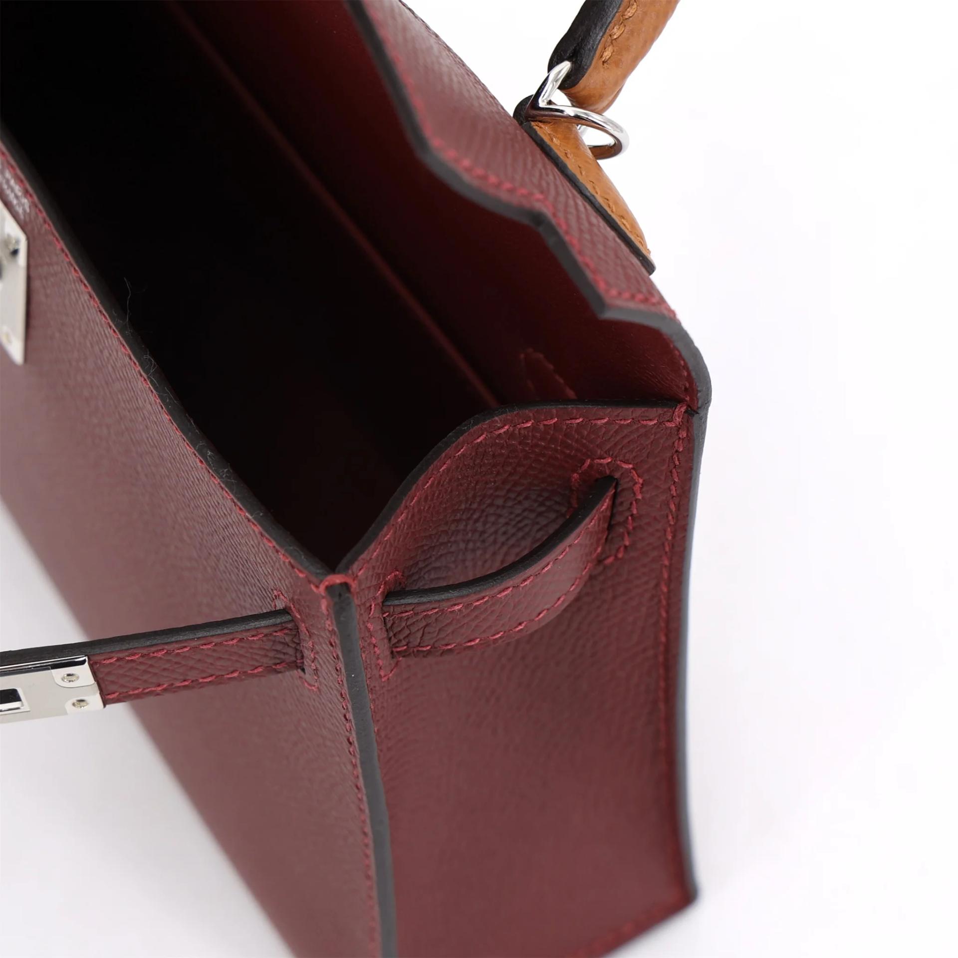 ランク N 新品 HERMÈS エルメス ミニケリー2 ベブラン（T3） ゴールド (37) ルージュアッシュ (55) エプソン シルバー金具 K刻印 (2025) - 13