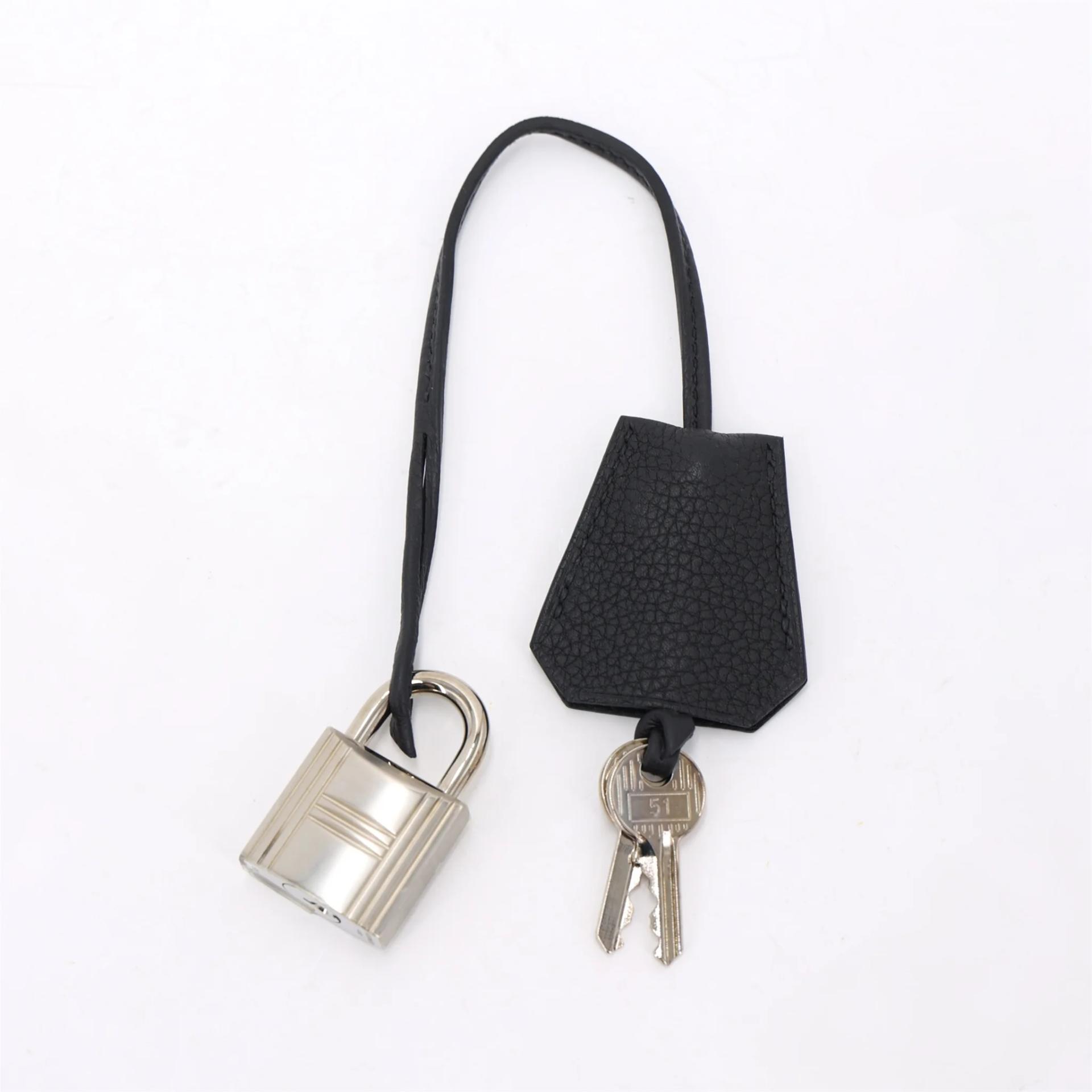 Excellent ( Rank SA ) HERMÈS Haut à Courroies HAC 40 Noir (89) Ecru Toile H canvas Togo Palladium hardware U (2022) - 20