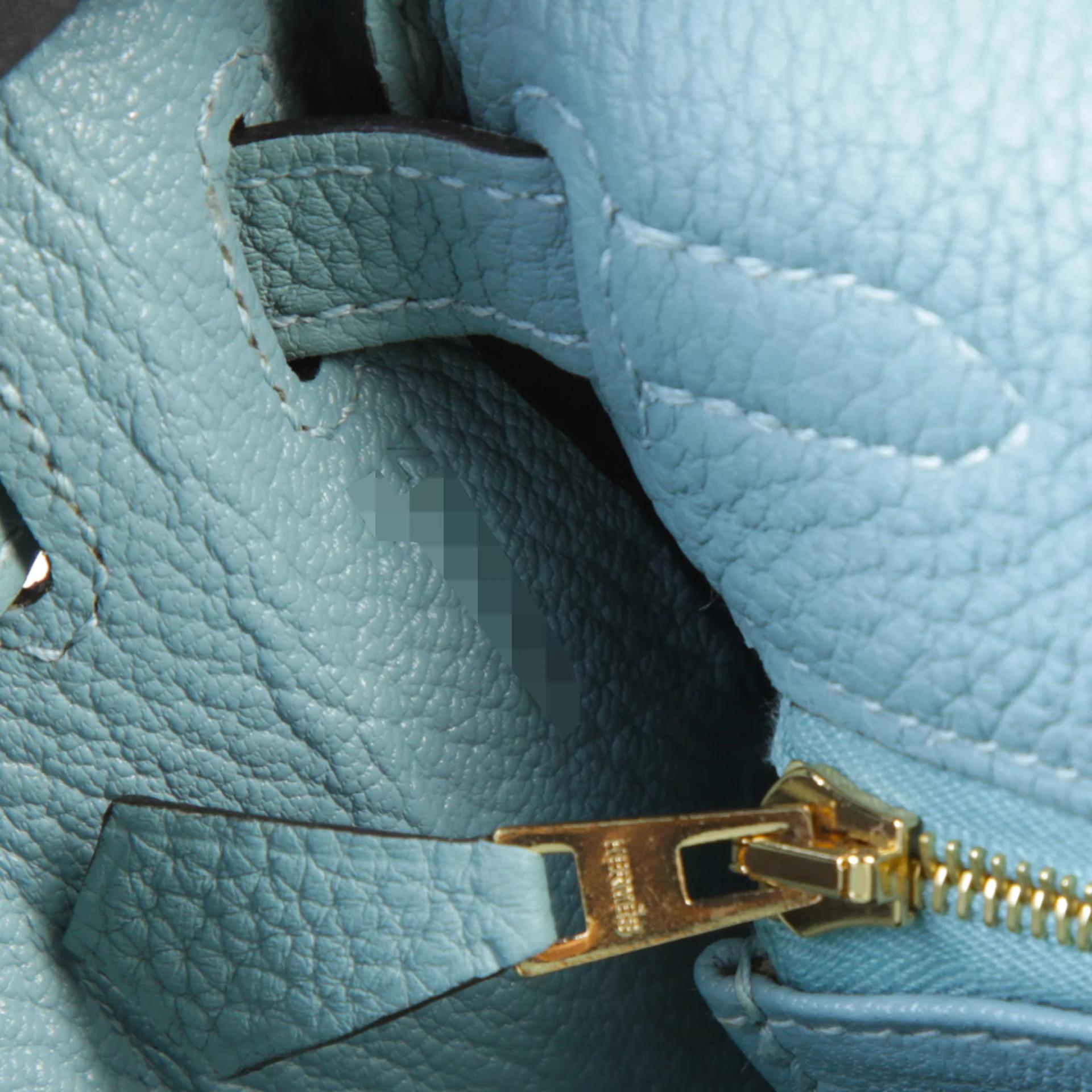 Very Good ( Rank A) HERMÈS Kelly 25 Ciel (7G) Togo Gold hardware Z (2021) - 13