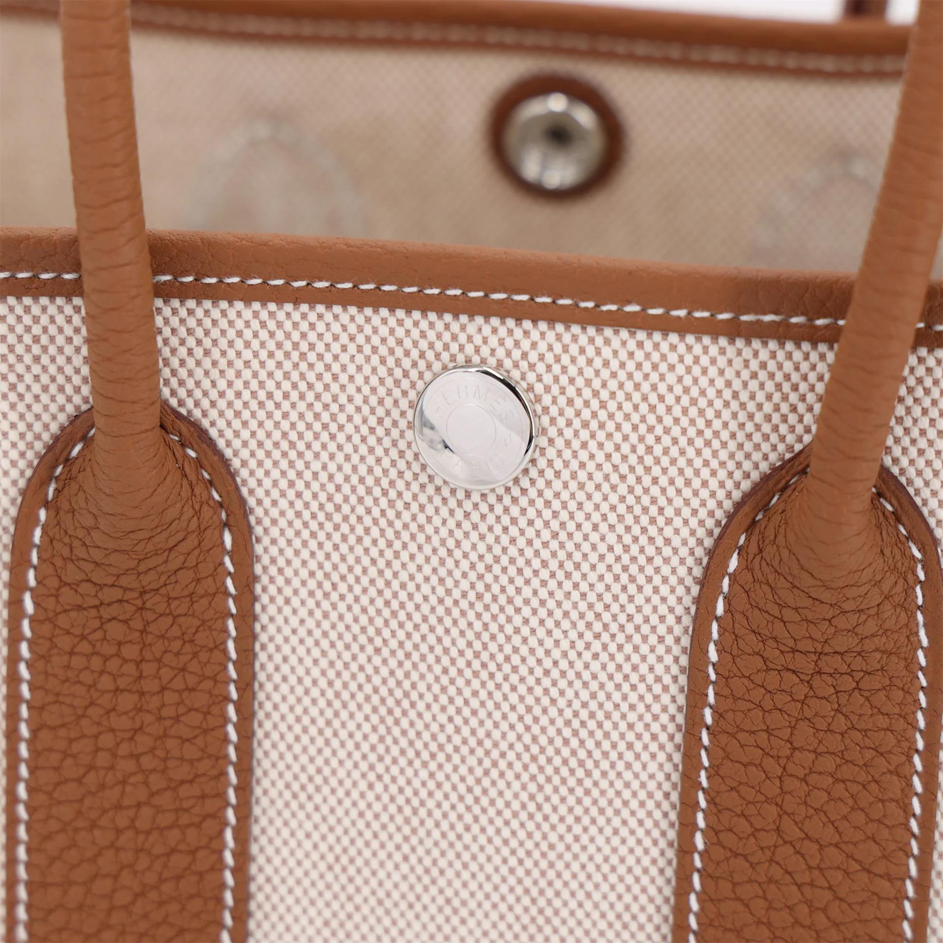 全新 HERMÈS 爱马仕 Neo Garden Party 23 花园 37 金棕色 Gold Toile H Viking帆布 Negonda皮 银扣 G刻 2026年 - 8