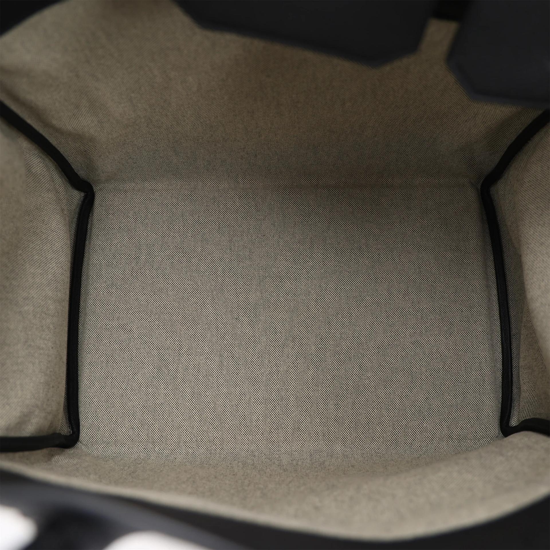 Excellent ( Rank SA ) HERMÈS Haut à Courroies HAC 40 Noir (89) Ecru Toile H canvas Togo Palladium hardware U (2022) - 13