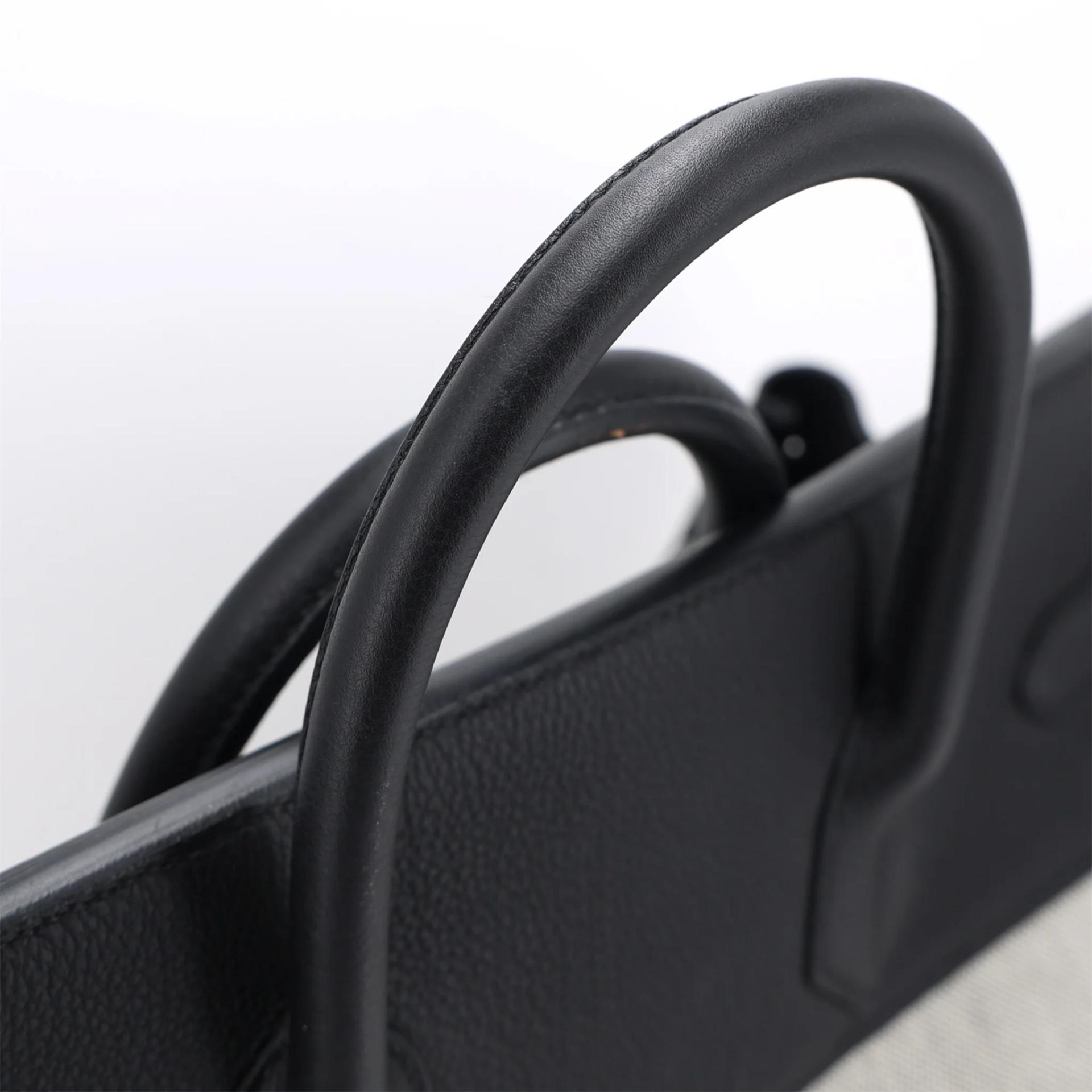 Excellent ( Rank SA ) HERMÈS Haut à Courroies HAC 40 Noir (89) Ecru Toile H canvas Togo Palladium hardware U (2022) - 17