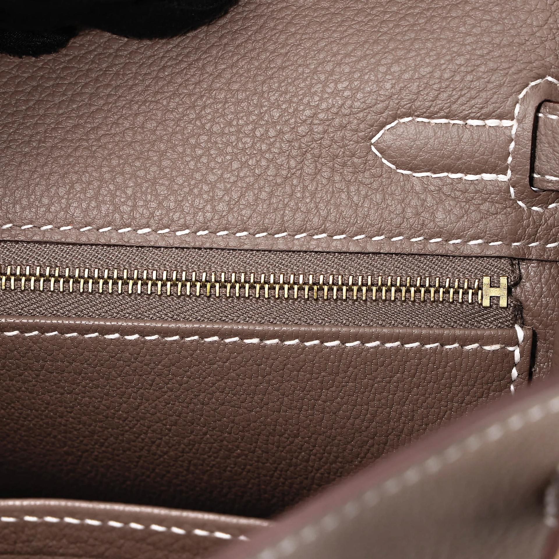 Brand New ( Rank N ) HERMÈS Kelly 25 Etoupe (18) Togo Gold hardware K (2025) - 14