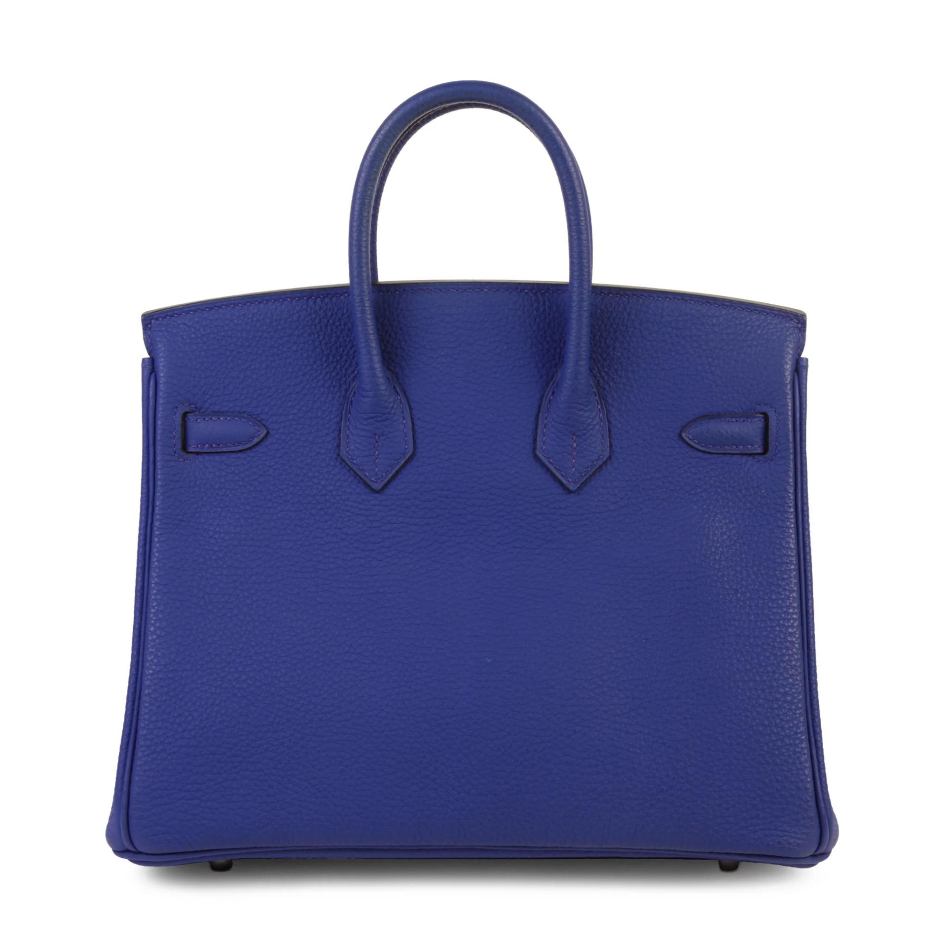 Very Good ( Rank A) HERMÈS Birkin 25 Bleu Electrique (7T) Togo Palladium hardware C (2018) - 2