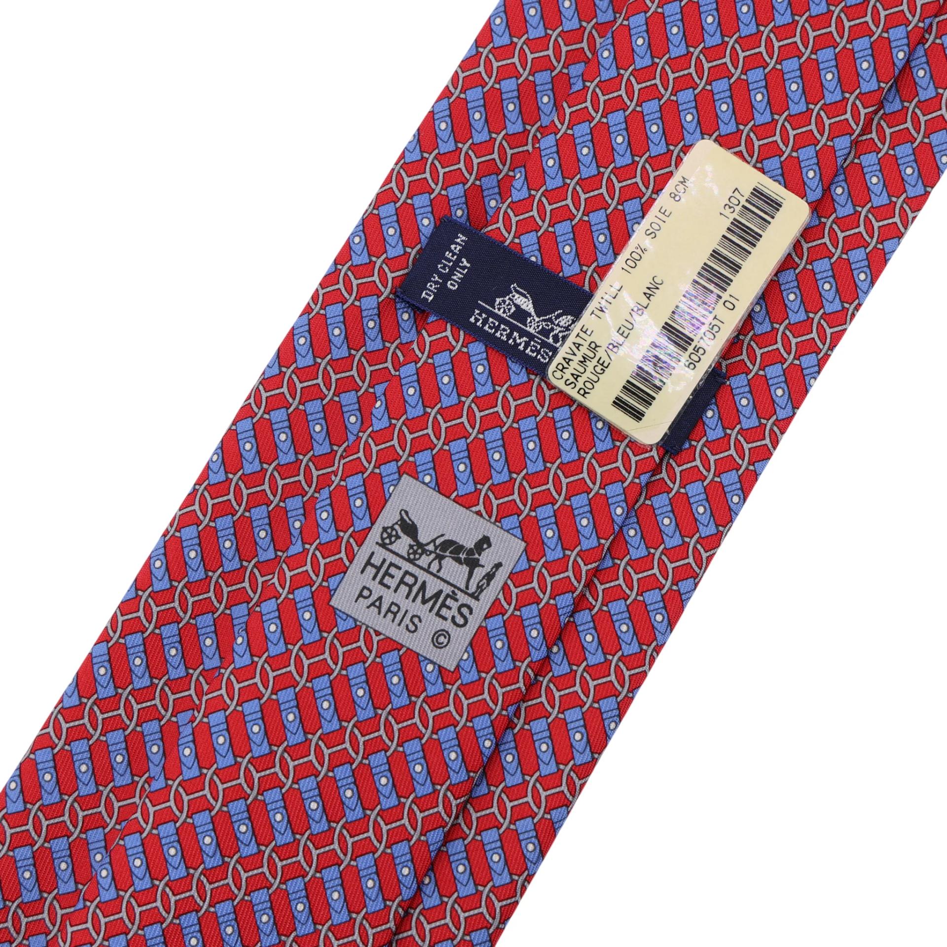 Unused ( Rank NS ) HERMÈS Neckties Cravate Red Silk - 4