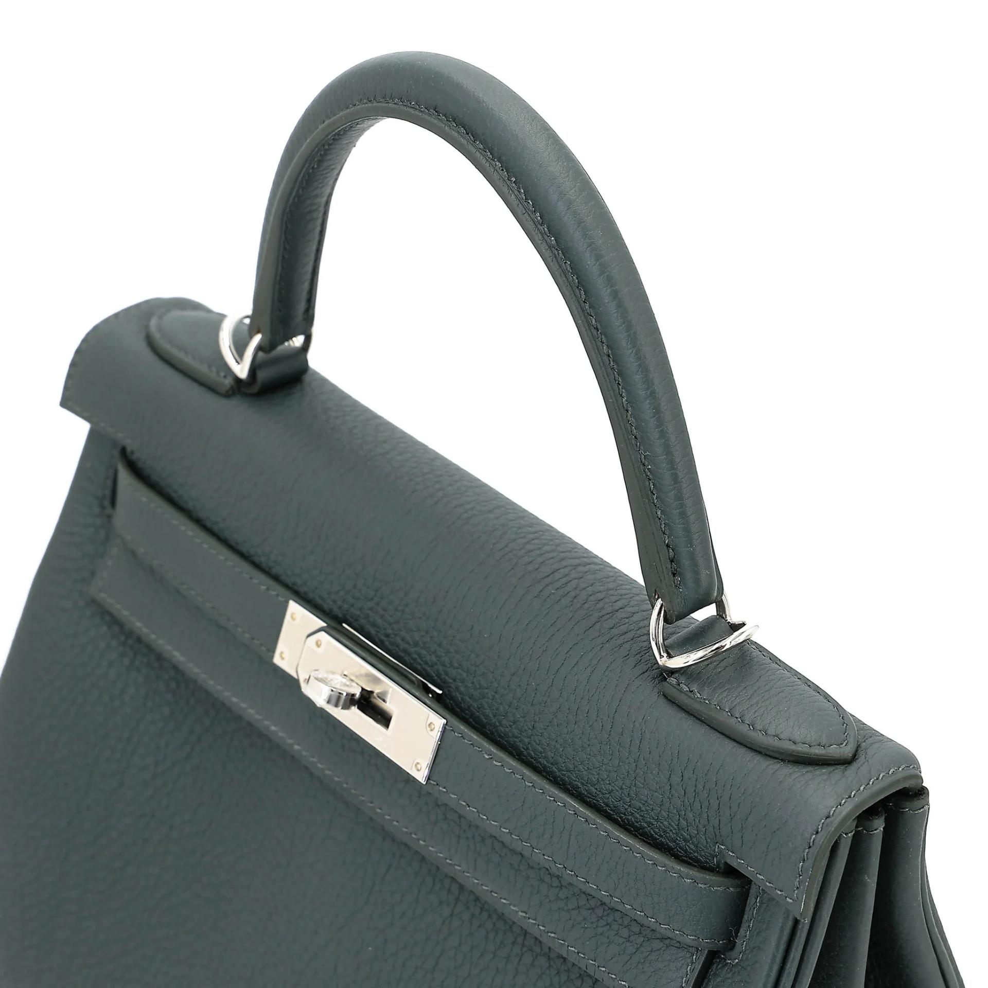 ランク N 新品 HERMÈS エルメス ケリー28 ヴェールマングローブ (Q0) トゴ シルバー金具 K刻印 (2025) - 3