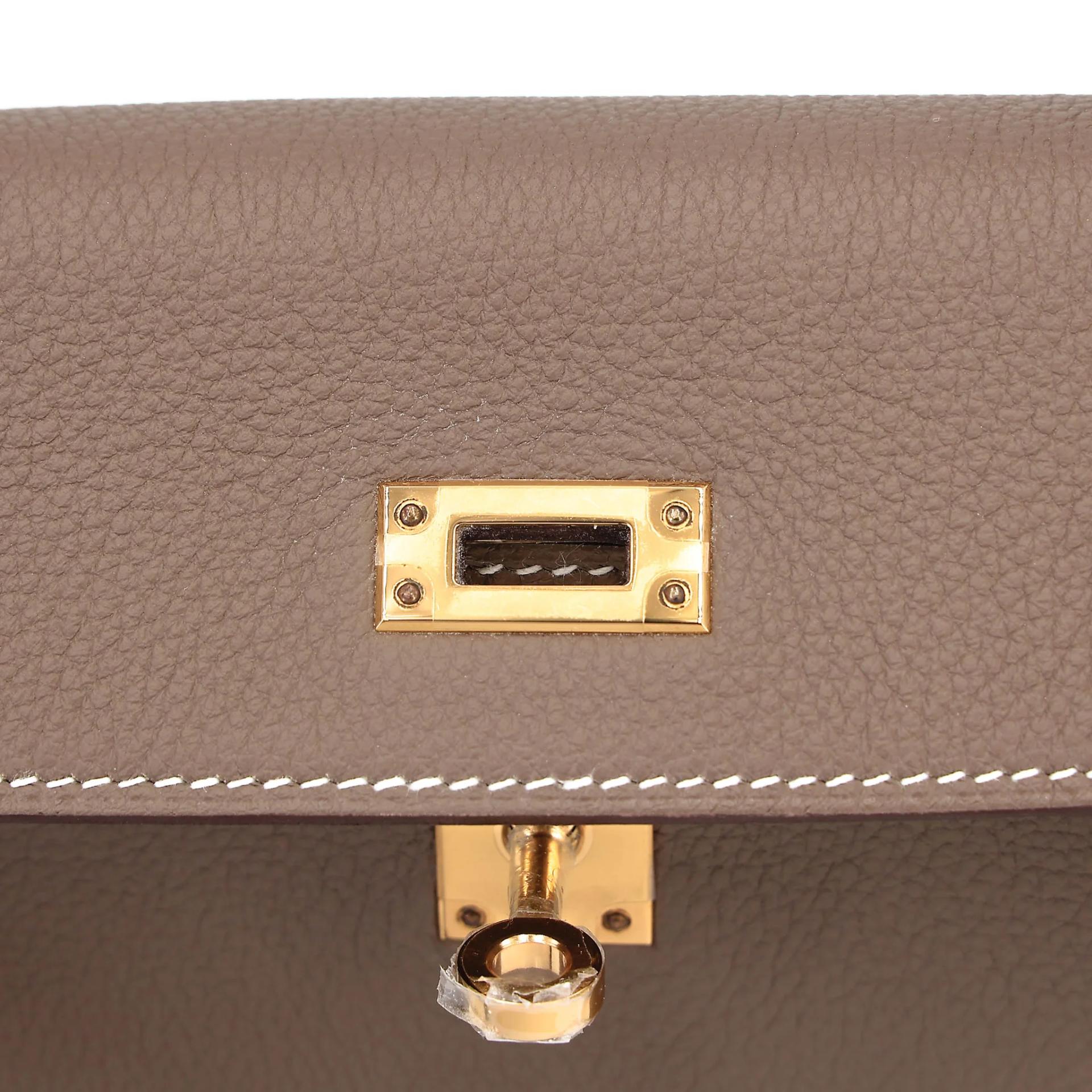 Brand New ( Rank N ) HERMÈS Kelly 25 Etoupe (18) Togo Gold hardware K (2025) - 10
