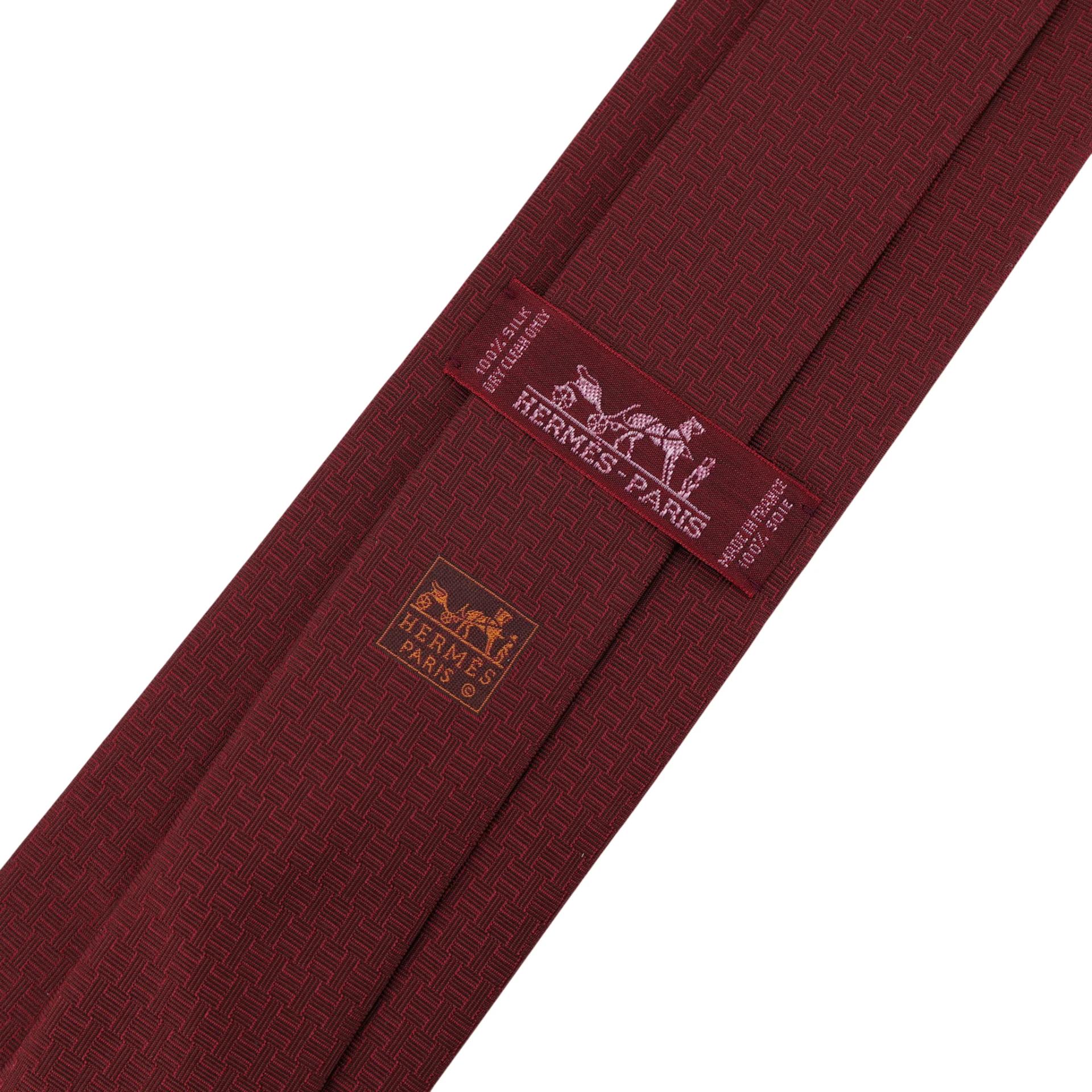 ランク NS 未使用品 HERMÈS エルメス ネクタイ Hモチーフ レッド シルク - 4