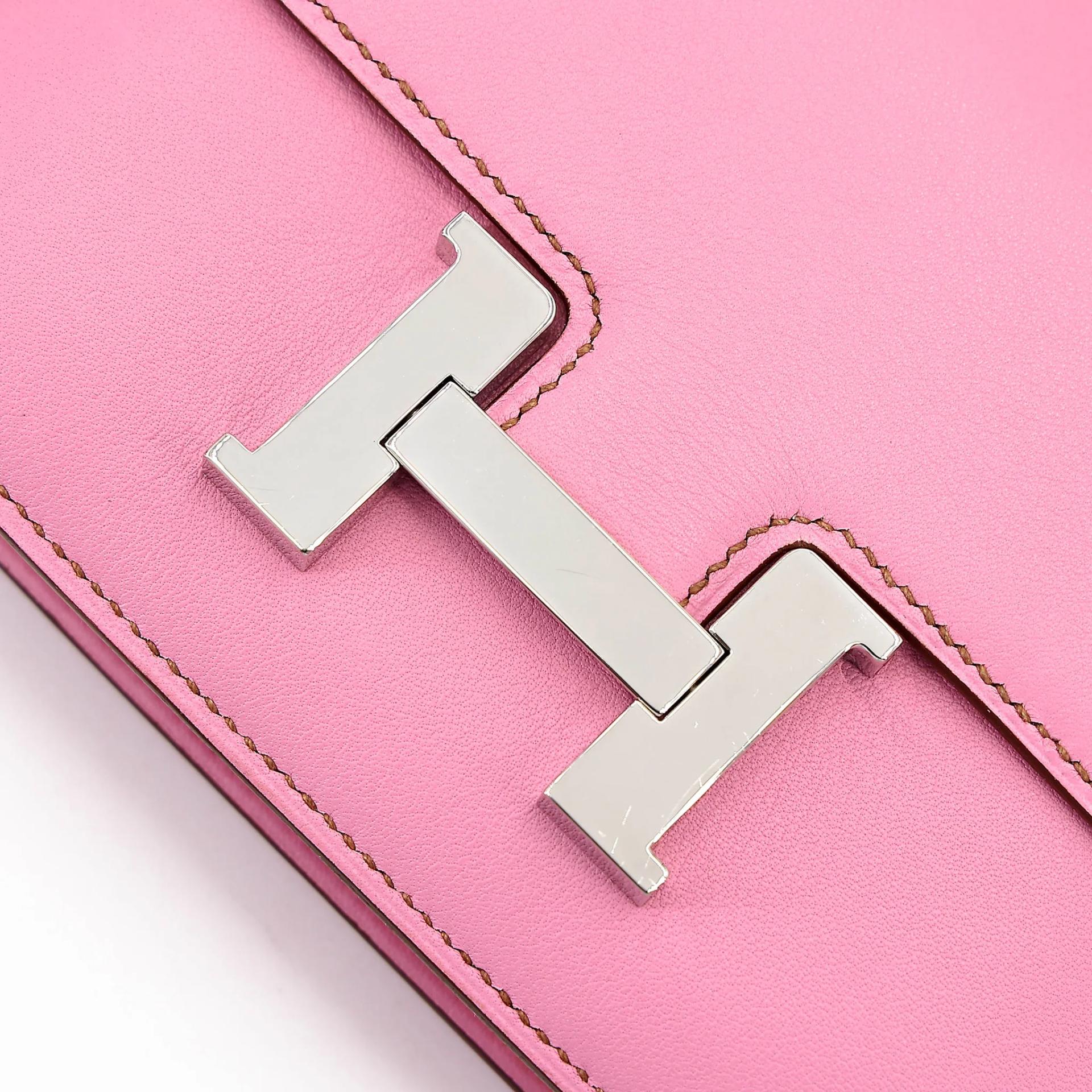 Very Good ( Rank A) HERMÈS Micro Constance Pink (5P) Swift Palladium hardware Square N (2010) - 11