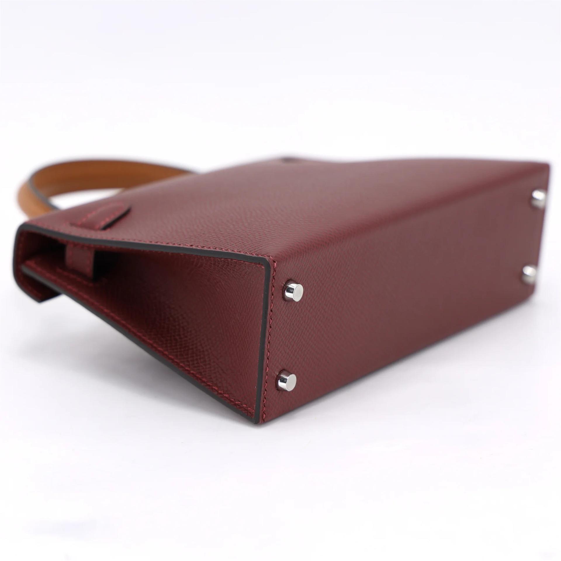 ランク N 新品 HERMÈS エルメス ミニケリー2 ベブラン（T3） ゴールド (37) ルージュアッシュ (55) エプソン シルバー金具 K刻印 (2025) - 6