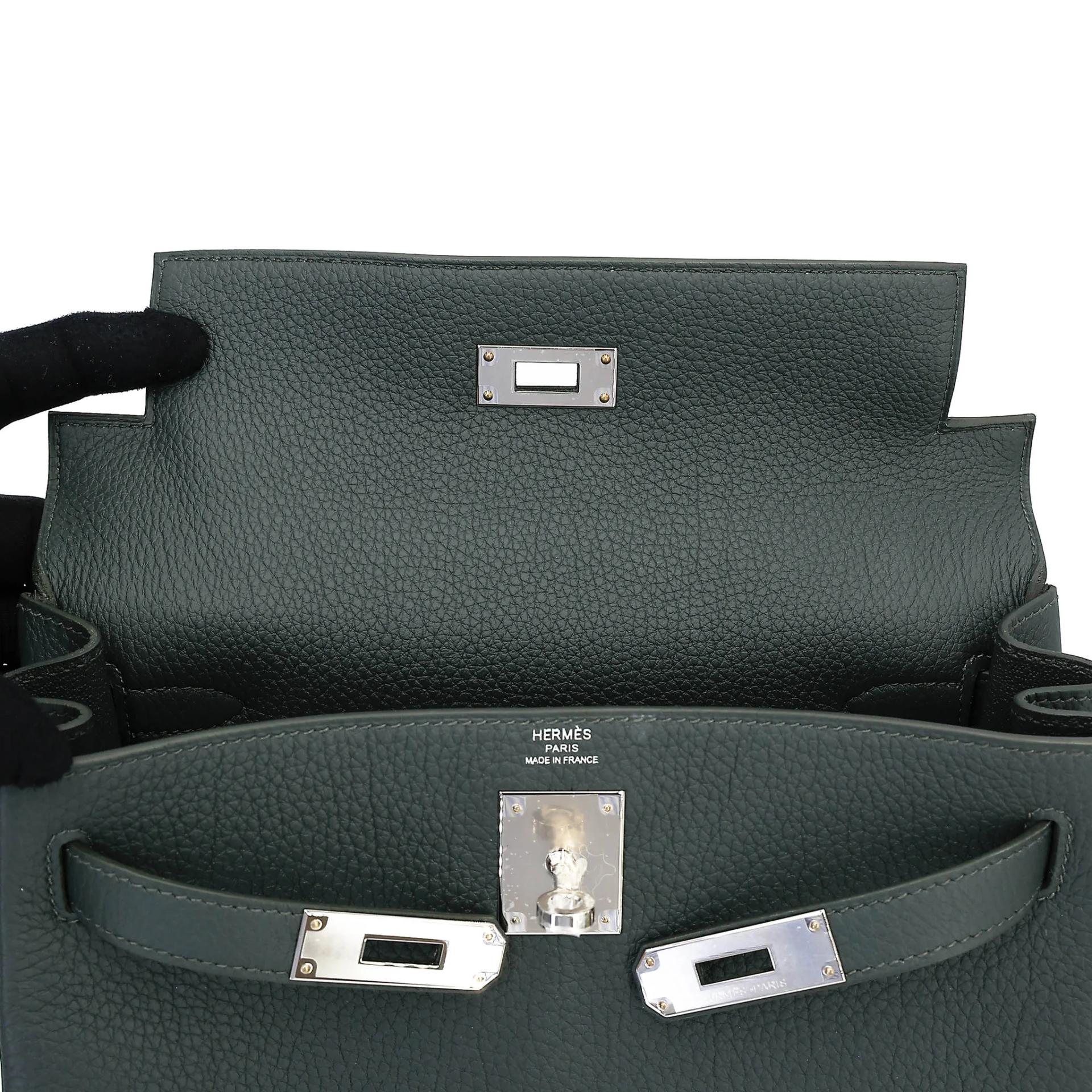 ランク N 新品 HERMÈS エルメス ケリー28 ヴェールマングローブ (Q0) トゴ シルバー金具 K刻印 (2025) - 12