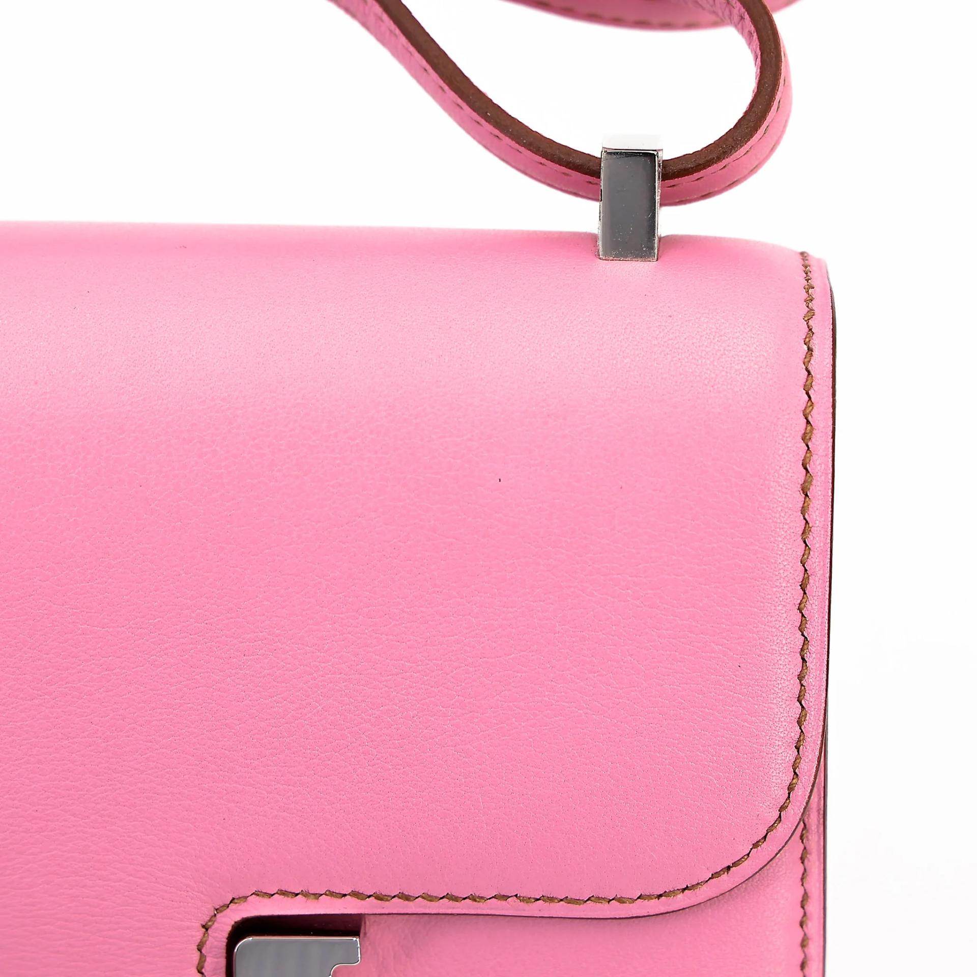 Very Good ( Rank A) HERMÈS Micro Constance Pink (5P) Swift Palladium hardware Square N (2010) - 9