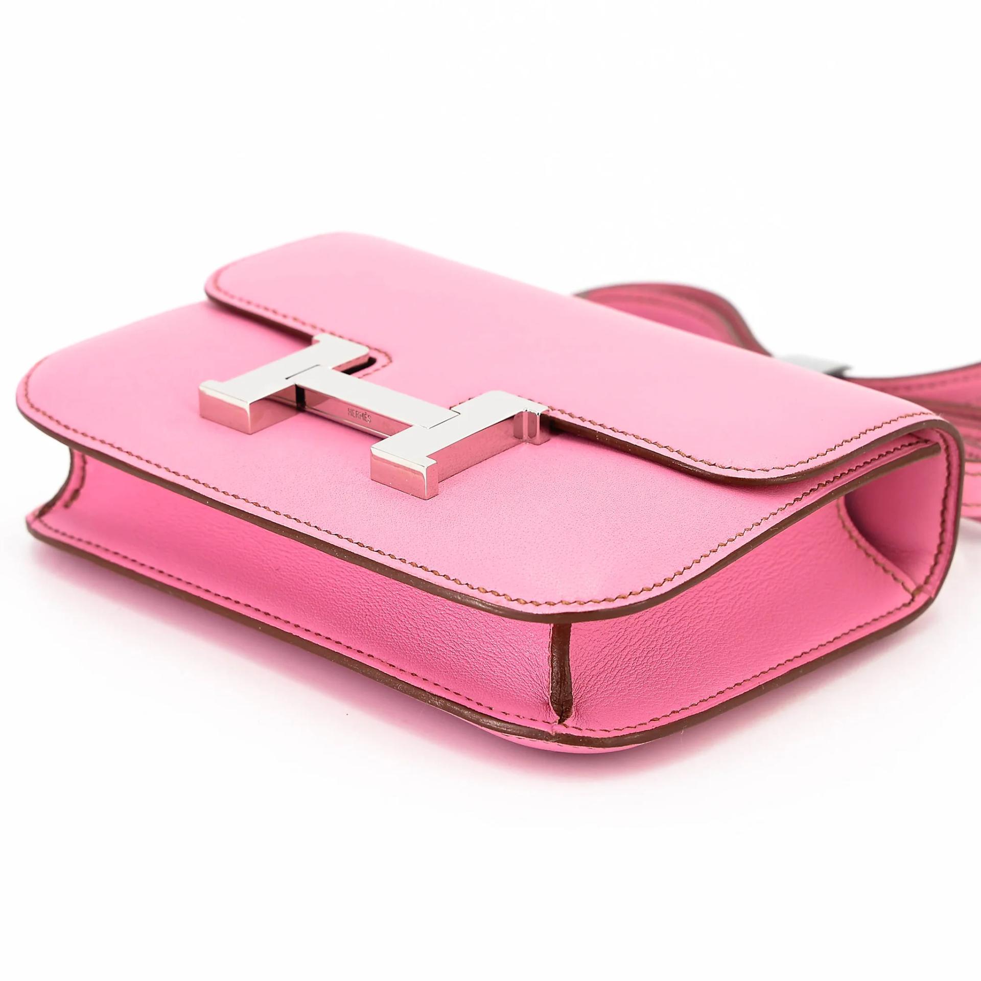 Very Good ( Rank A) HERMÈS Micro Constance Pink (5P) Swift Palladium hardware Square N (2010) - 5